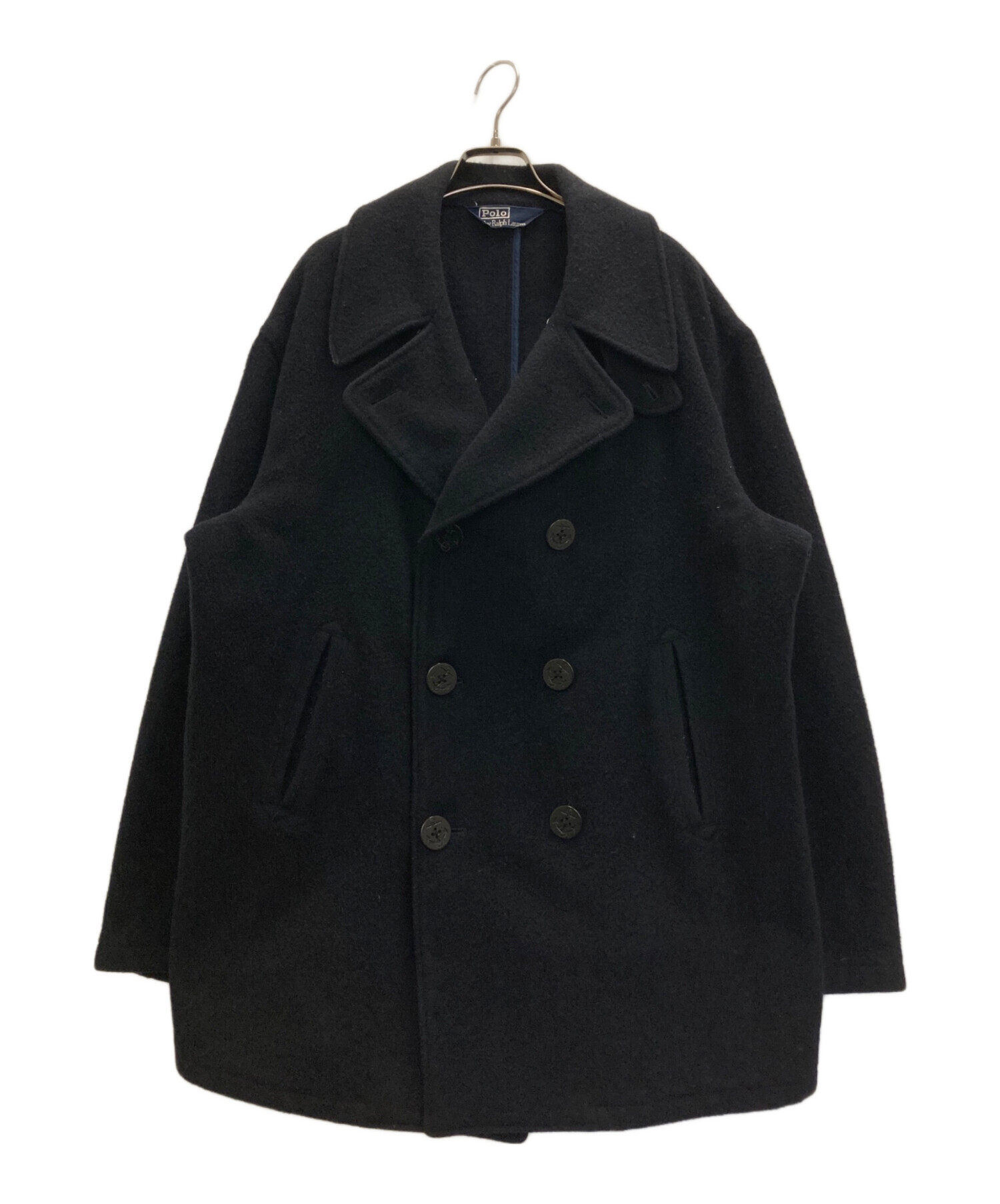 現行 ポロラルフローレン メルトンウール Pコート ネイビー 42 中古・古着通販】POLO RALPH LAUREN (ポロ・ラルフローレン) メルトンP