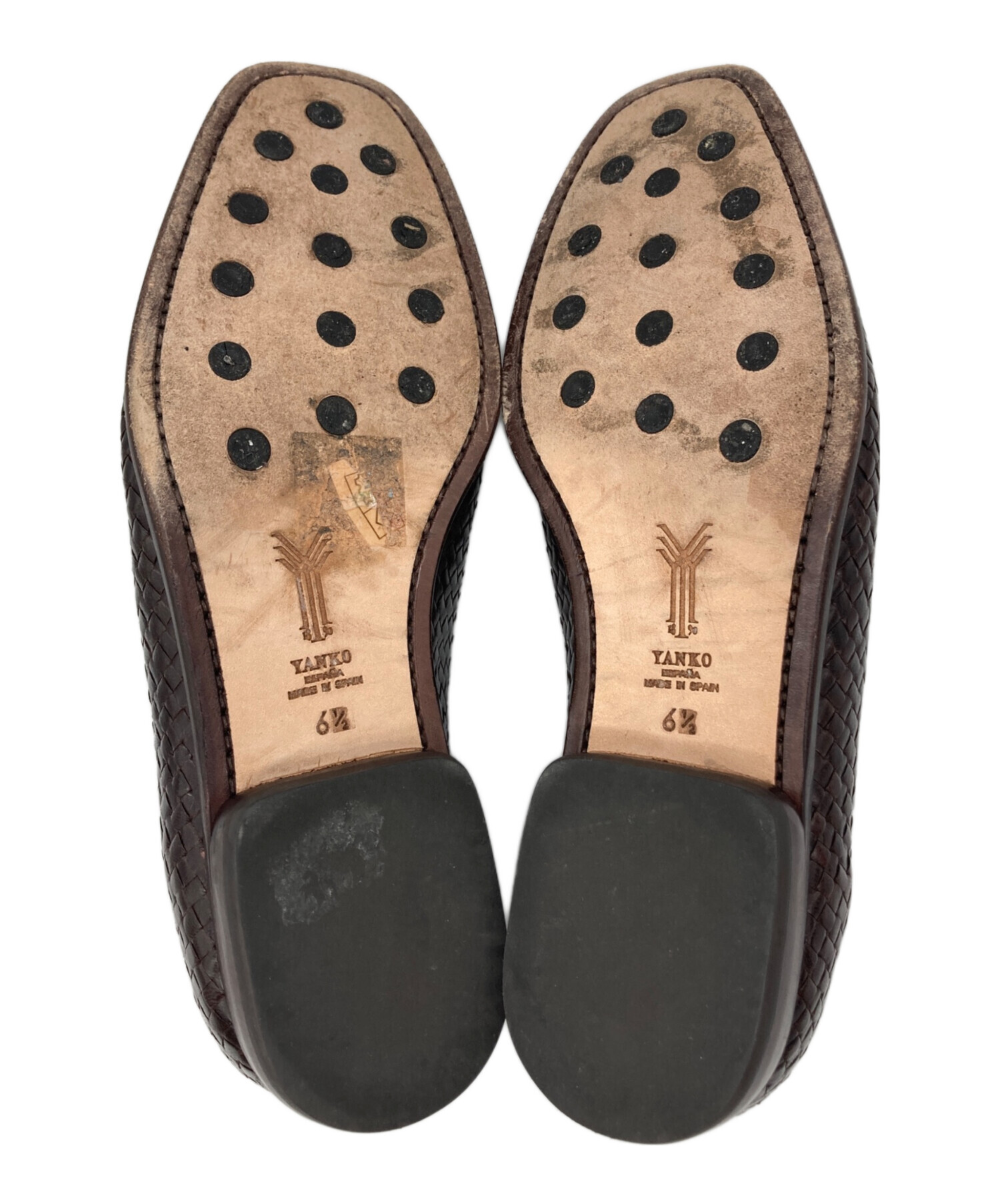 中古・古着通販】YANKO (ヤンコ) イントレチャートローファー ブラウン