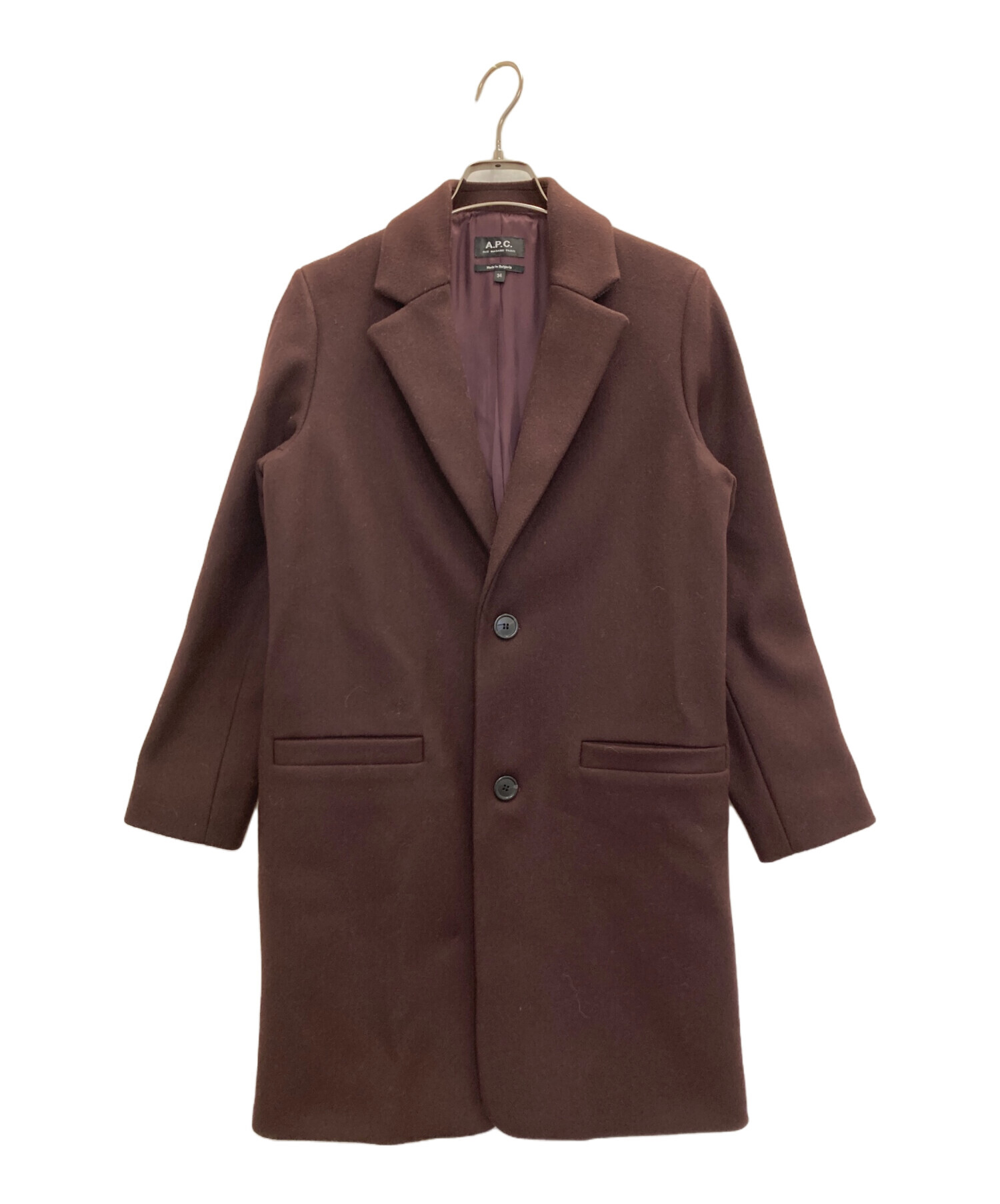 中古・古着通販】A.P.C. (アーペーセー) チェスターコート ボルドー