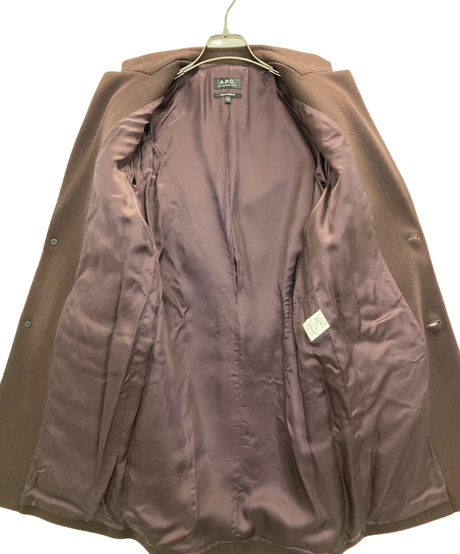 中古・古着通販】A.P.C. (アーペーセー) チェスターコート ボルドー