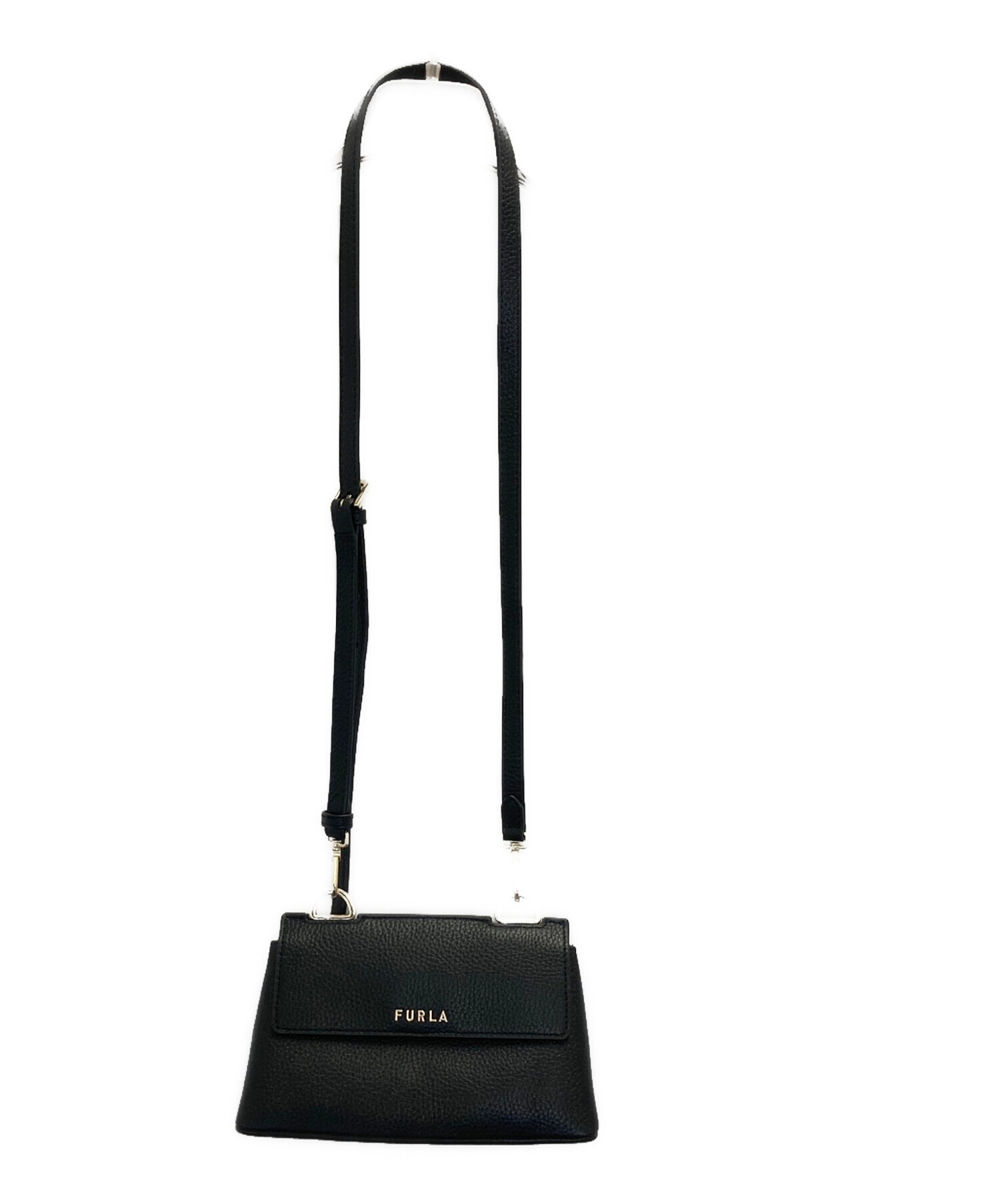 新品同様 FURLA フルラ マルゲリータミニ 2WAY ショルダーバッグ ブラック レディース 古着 中古 USED FURLA（フルラ） バッグ レディース ショルダーバッグ 2way 斜めがけ