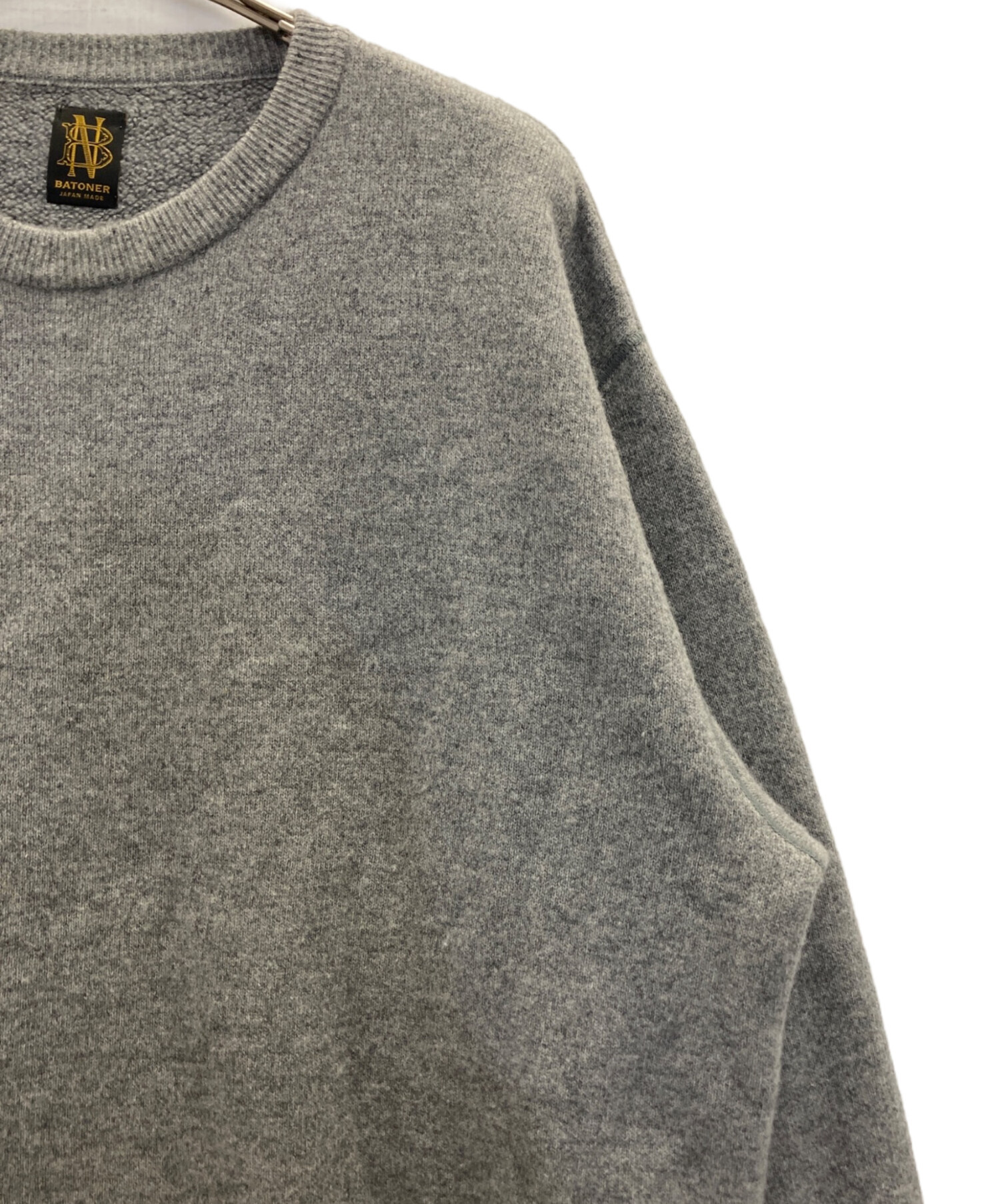中古・古着通販】BATONER (バトナ―) FLEECE WOOL BACKLOOP CREW NECK