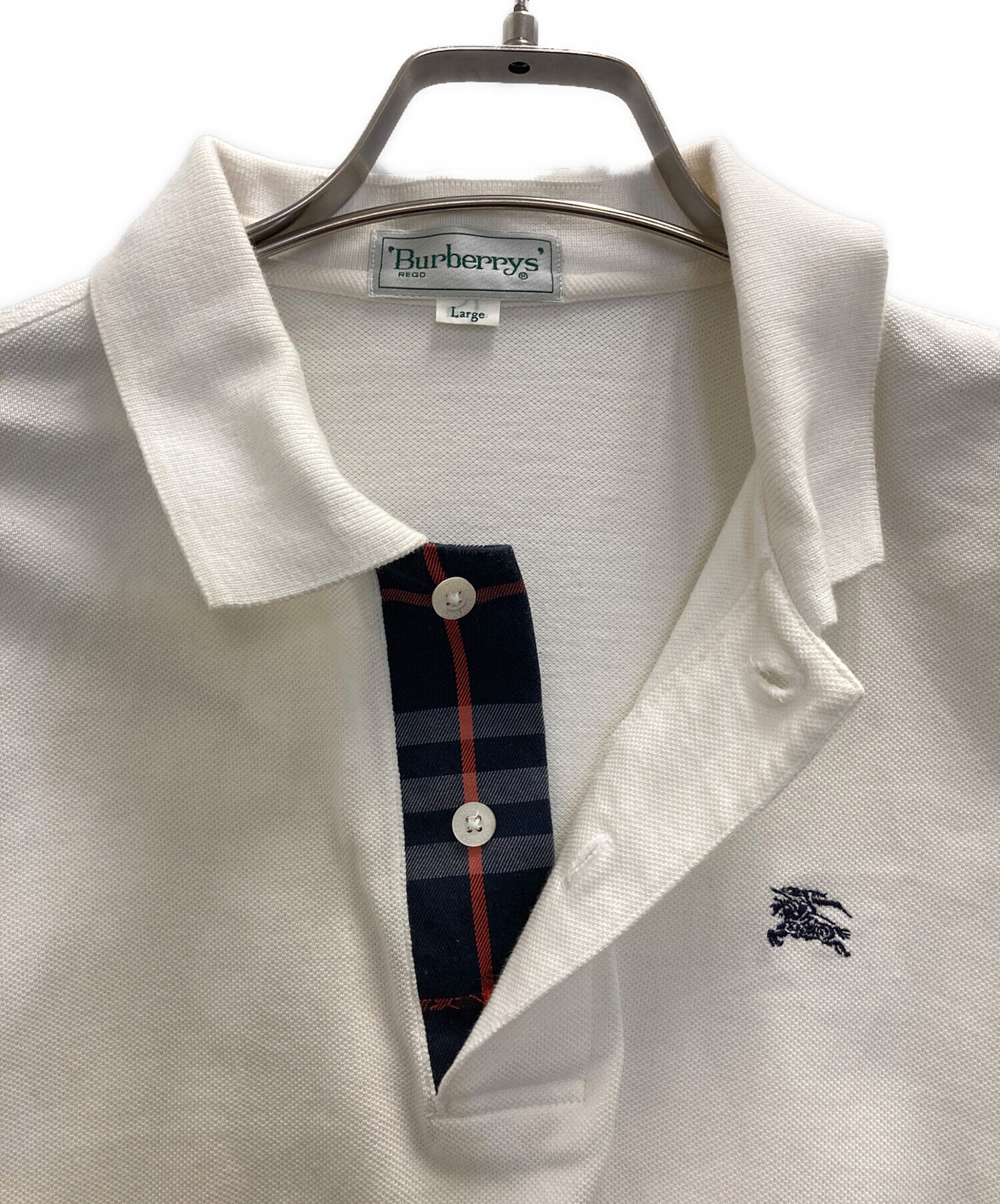 中古・古着通販】Burberry's (バーバリー) 長袖ポロシャツ ホワイト