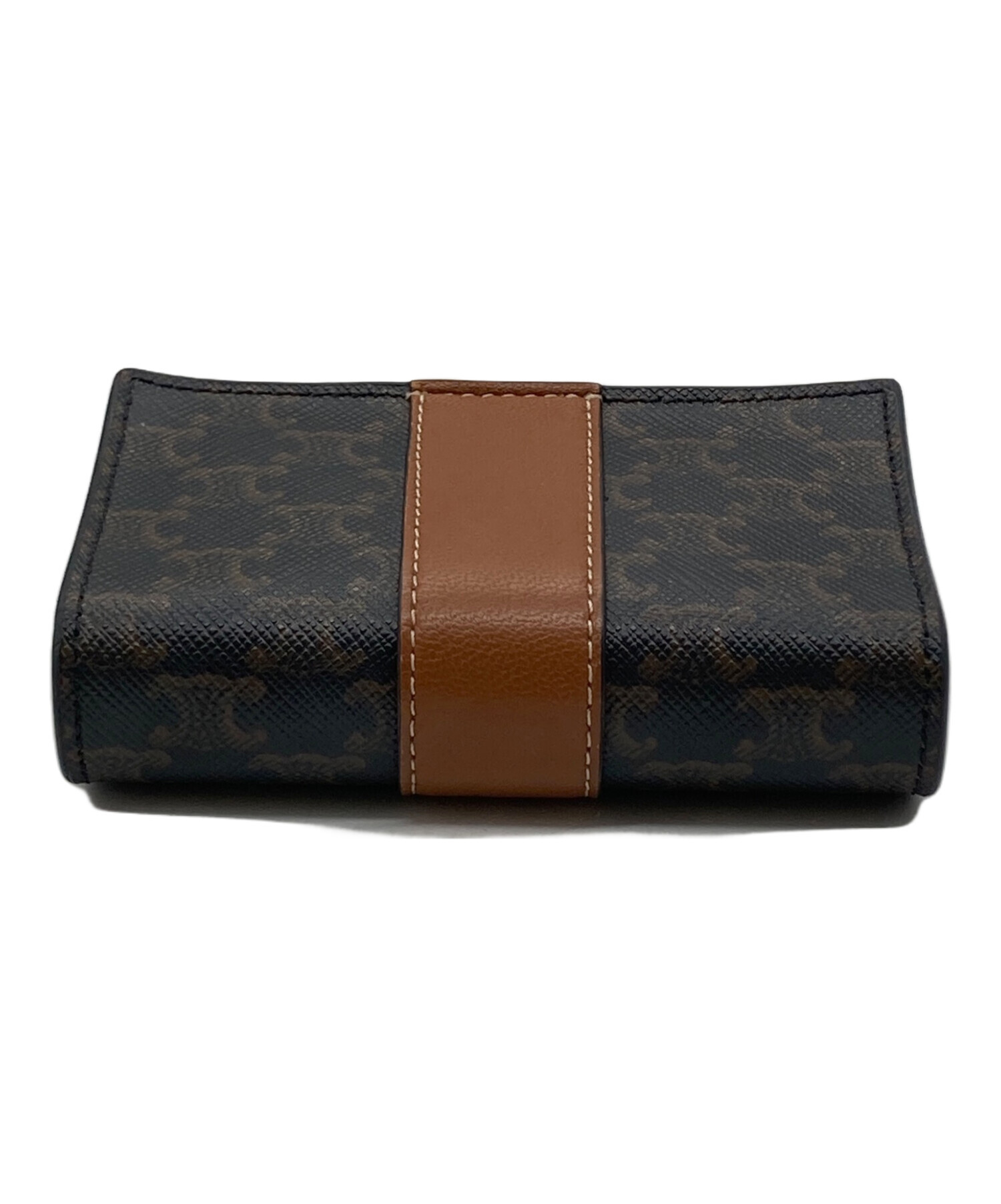 ［美品］セリーヌ　トリオンフ　スモールトリフォールドウォレット　タン　付属品完備 中古・古着通販】CELINE (セリーヌ) トリオンフ スモールトリ