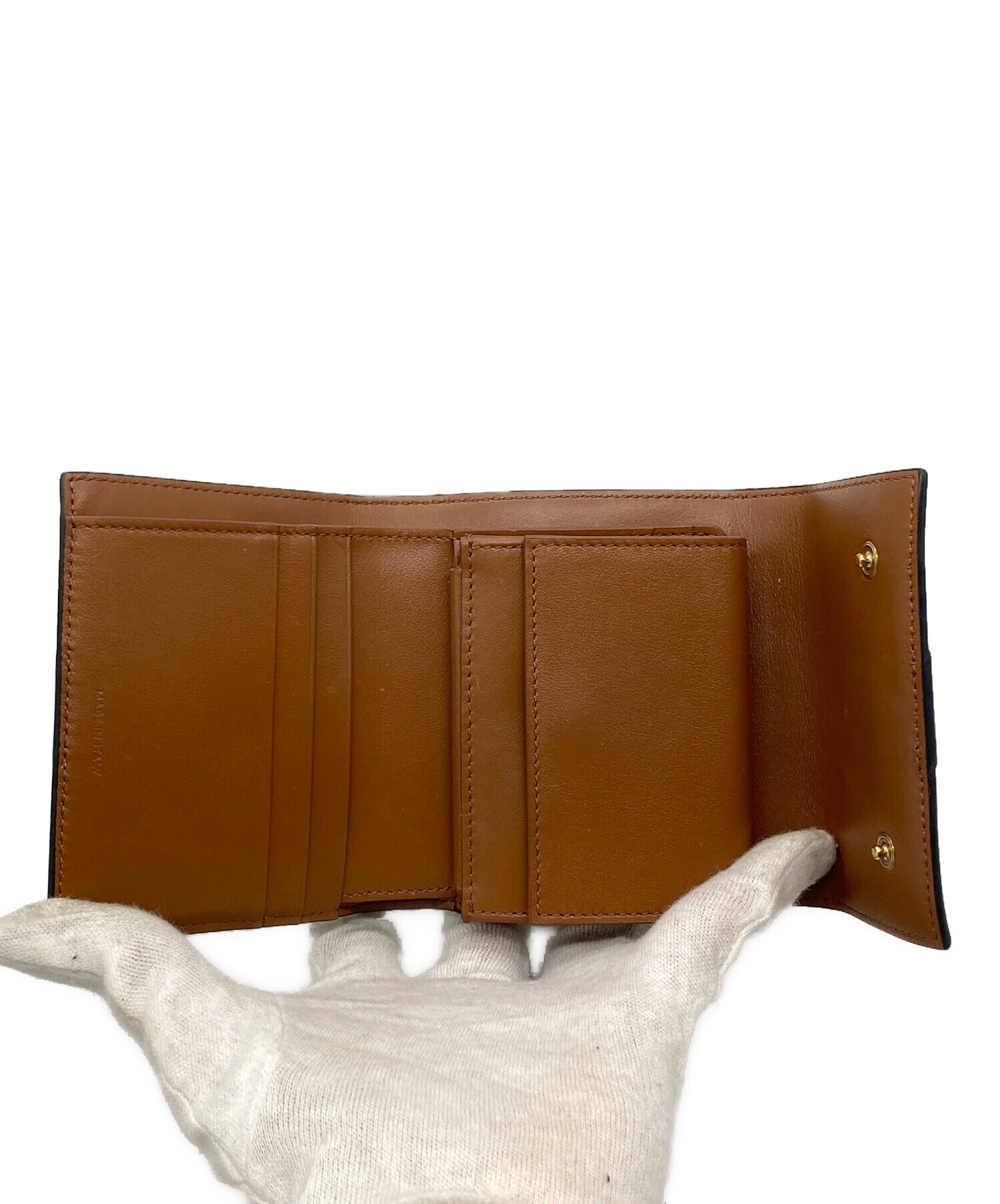 ［美品］セリーヌ　トリオンフ　スモールトリフォールドウォレット　タン　付属品完備 中古・古着通販】CELINE (セリーヌ) トリオンフ スモールトリ