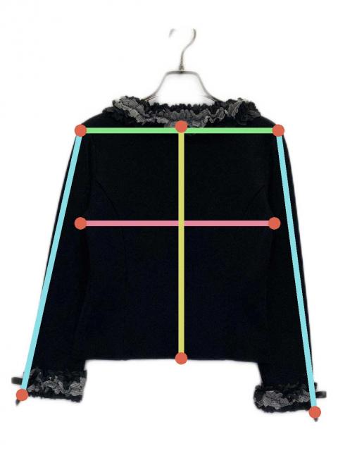 中古・古着通販】Rene (ルネ) フリルジップカーディガン ブラック