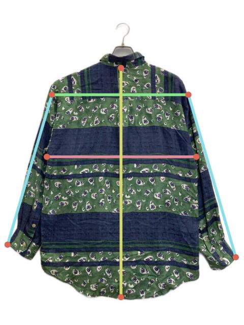 中古・古着通販】goouch (グーチ) 80s 総柄シルクシャツ ブルー サイズ