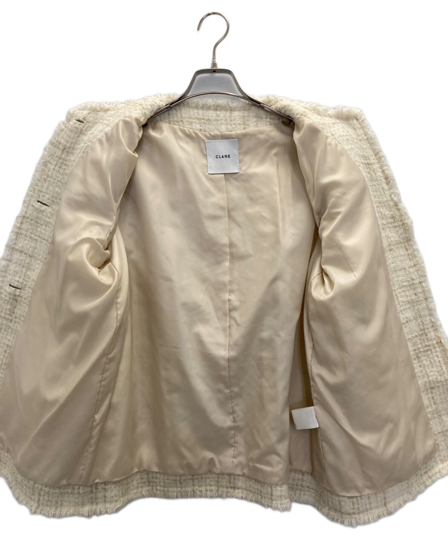 中古・古着通販】CLANE (クラネ) NO COLOR TWEED JACKET/ノーカラー