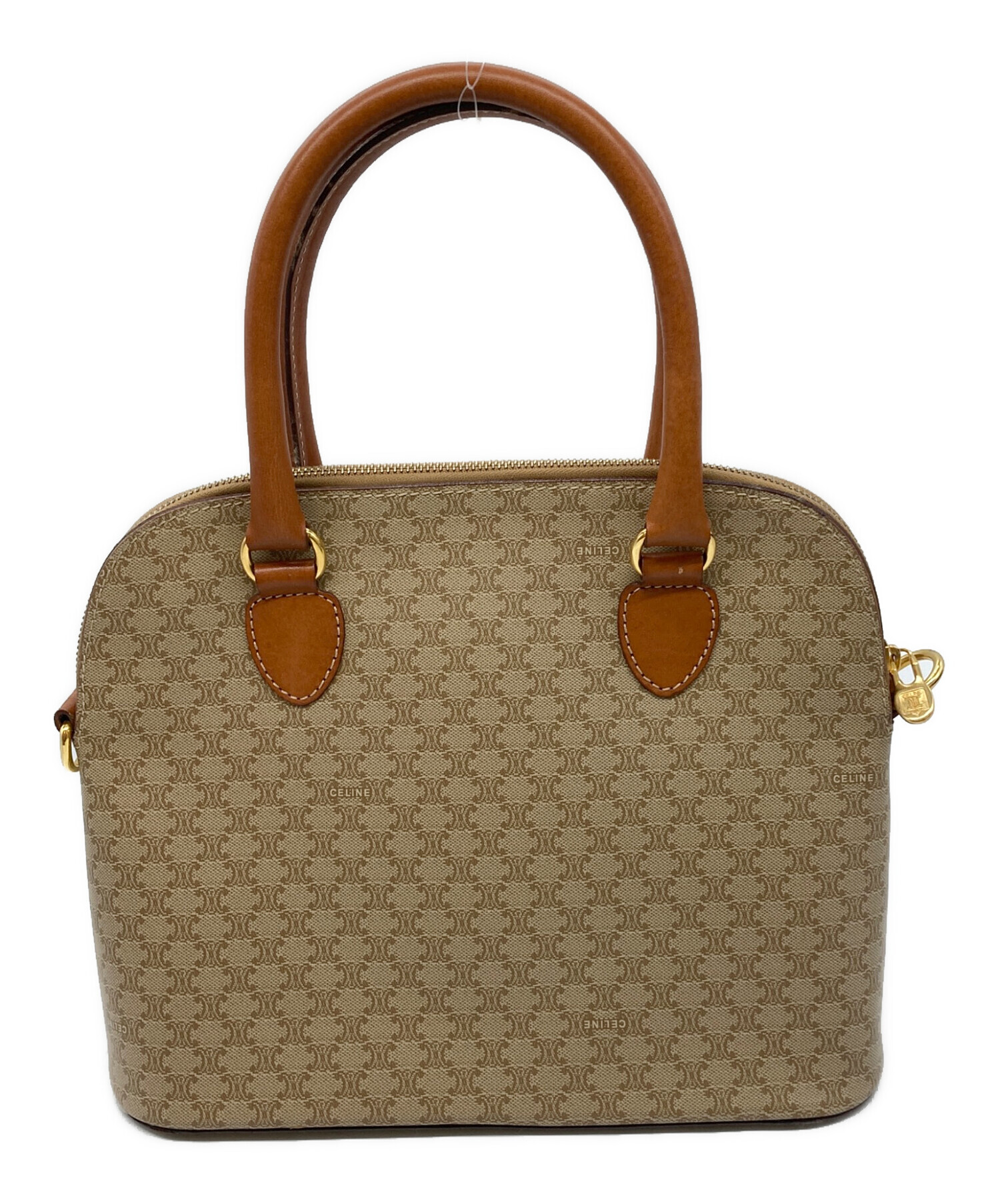 セリーヌ　ホワイト　マカダム　メッセンジャー　2way ショルダー 中古・古着通販】CELINE (セリーヌ) ホワイトマカダム2Wayバッグ