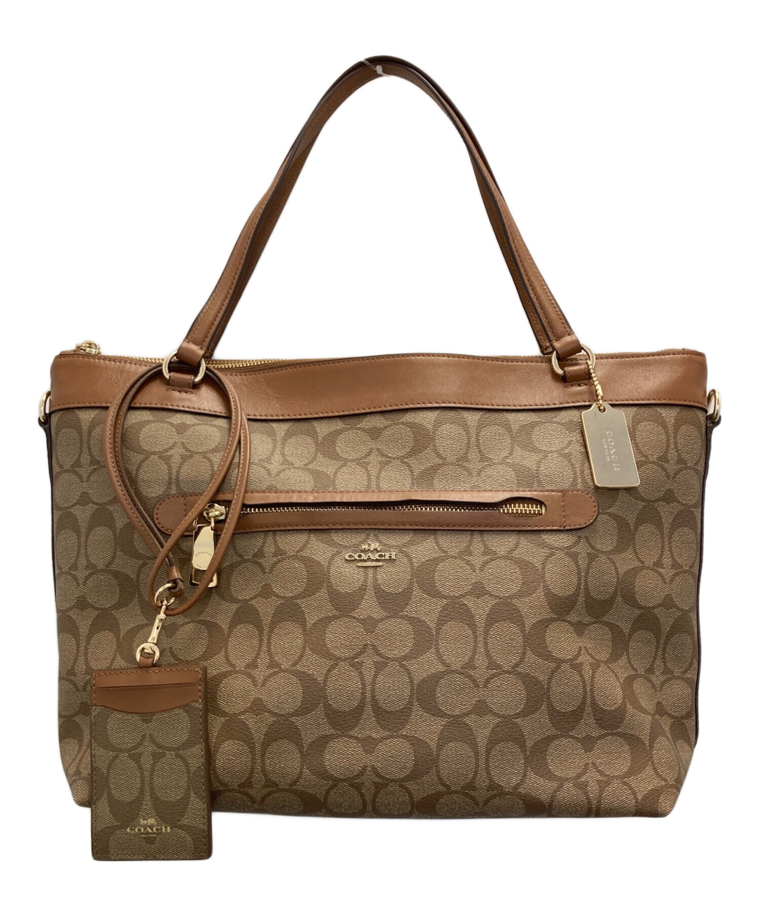 【 COACH（コーチ） 】　ハンドバッグ ショルダー 2WAY シグネチャー 中古・古着通販】COACH (コーチ) 2WAYシグネチャーハンドバッグ