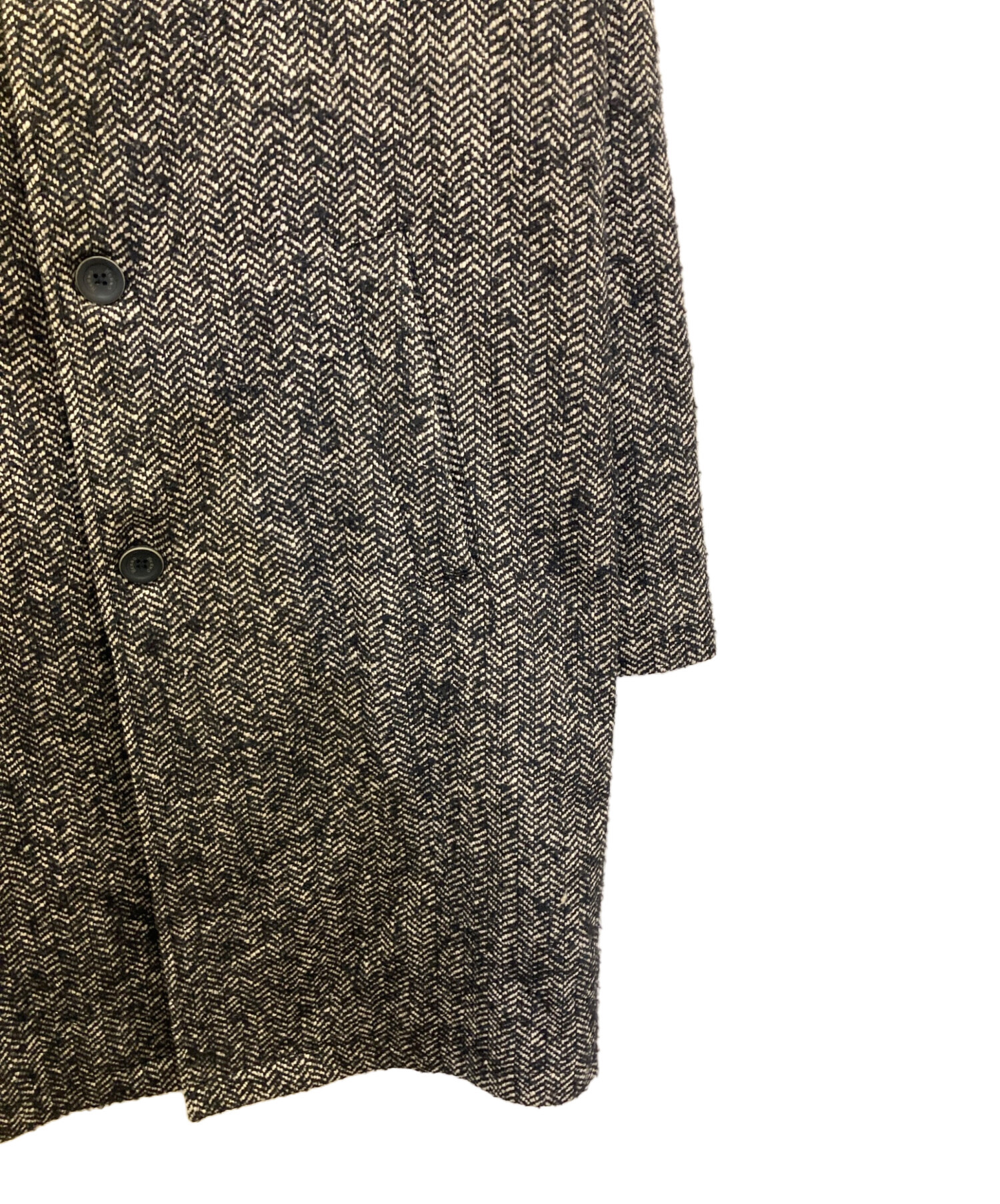 中古・古着通販】HERNO (ヘルノ) 中綿ツイードコート ブラック サイズ