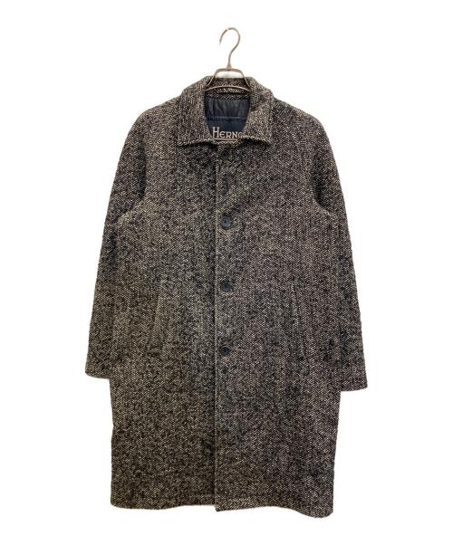 中古・古着通販】HERNO (ヘルノ) 中綿ツイードコート ブラック サイズ