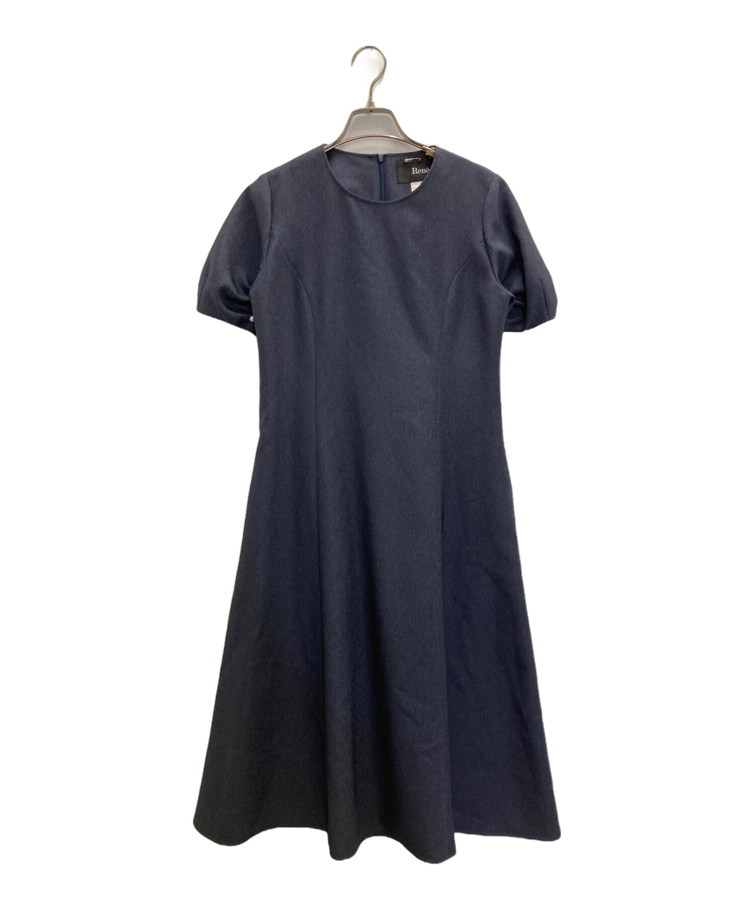 中古・古着通販】Rene (ルネ) デニムライクパールワンピース ネイビー