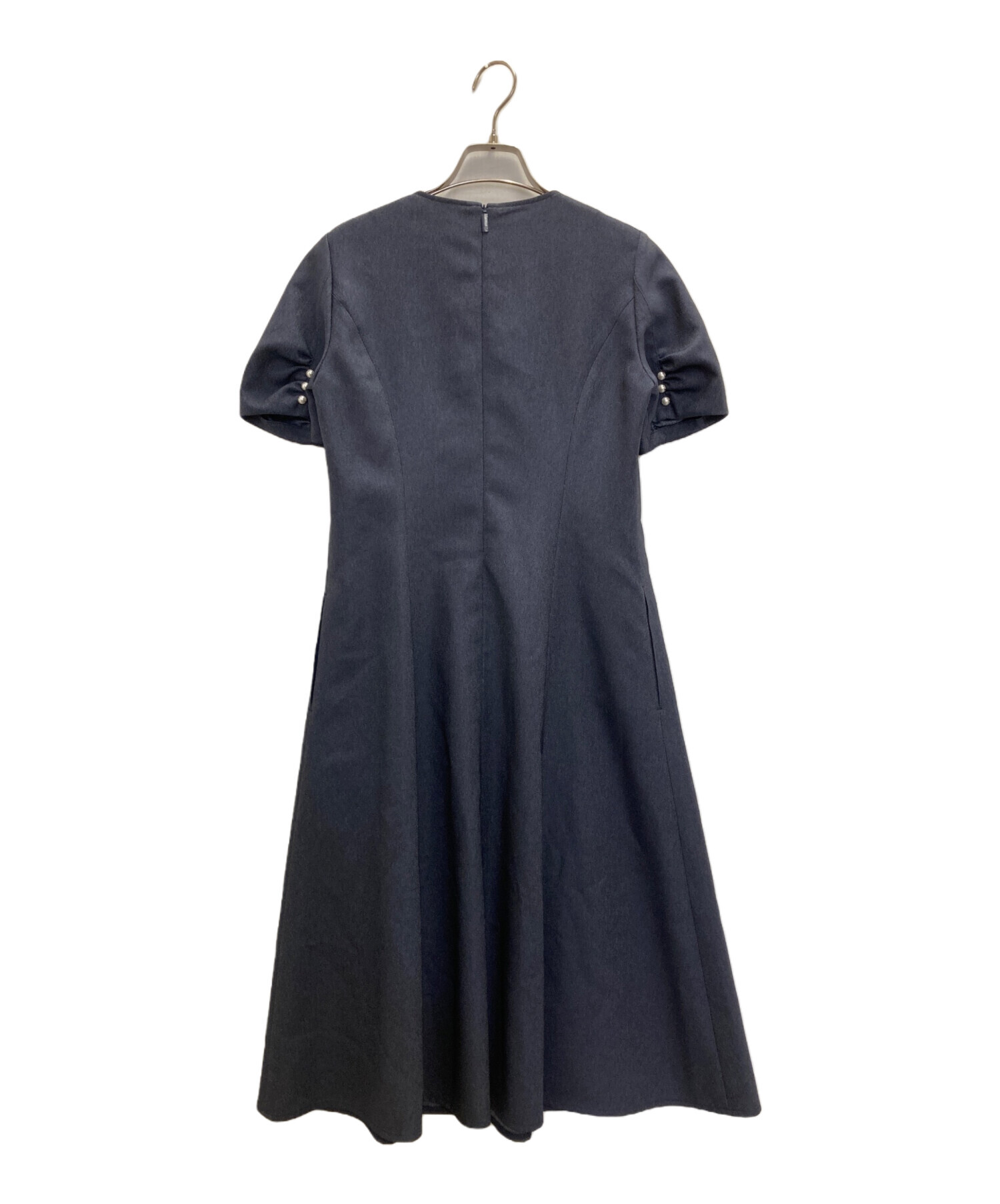中古・古着通販】Rene (ルネ) デニムライクパールワンピース ネイビー