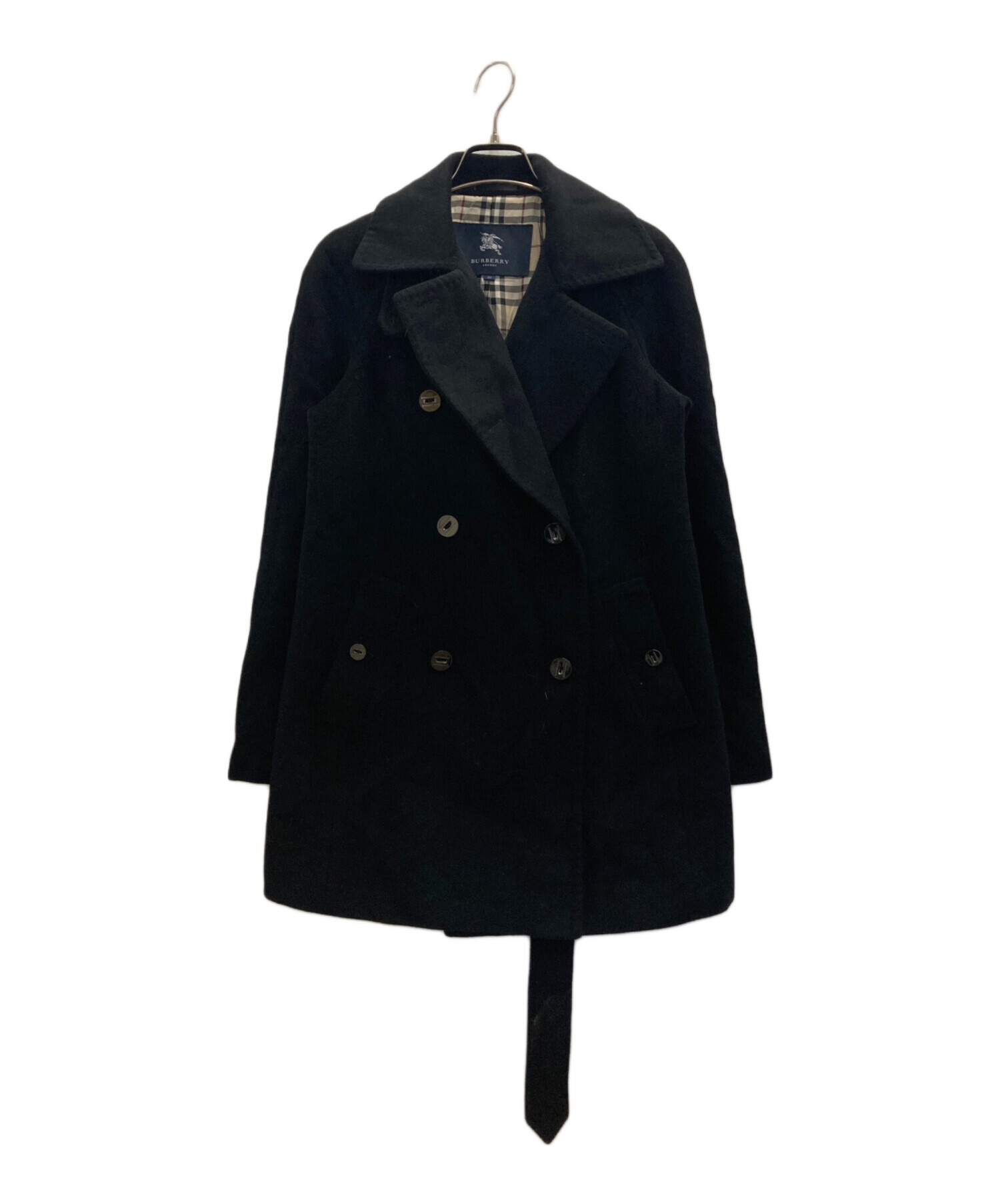 バーバリーロンドン チェスターコート ブラック 中古・古着通販】BURBERRY LONDON (バーバリーロンドン) アンゴラ