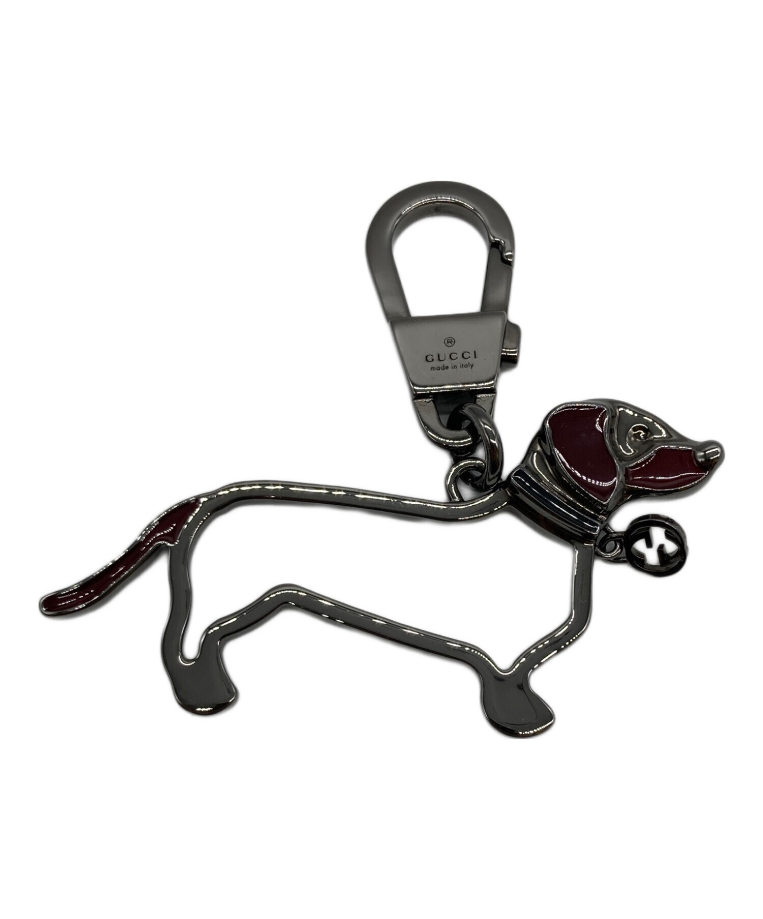 中古・古着通販】GUCCI (グッチ) ドッグモチーフキーホルダー シルバー