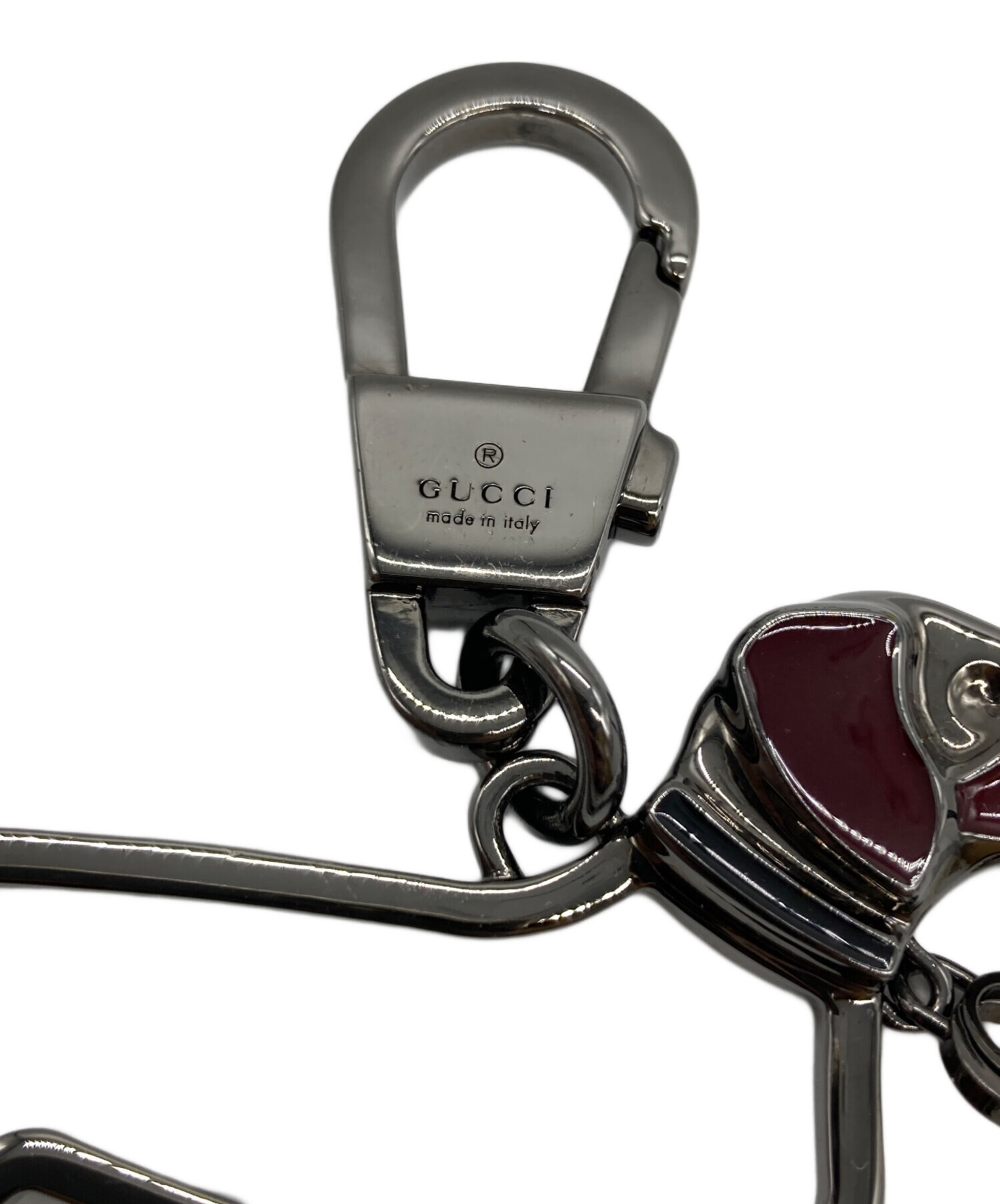 中古・古着通販】GUCCI (グッチ) ドッグモチーフキーホルダー シルバー
