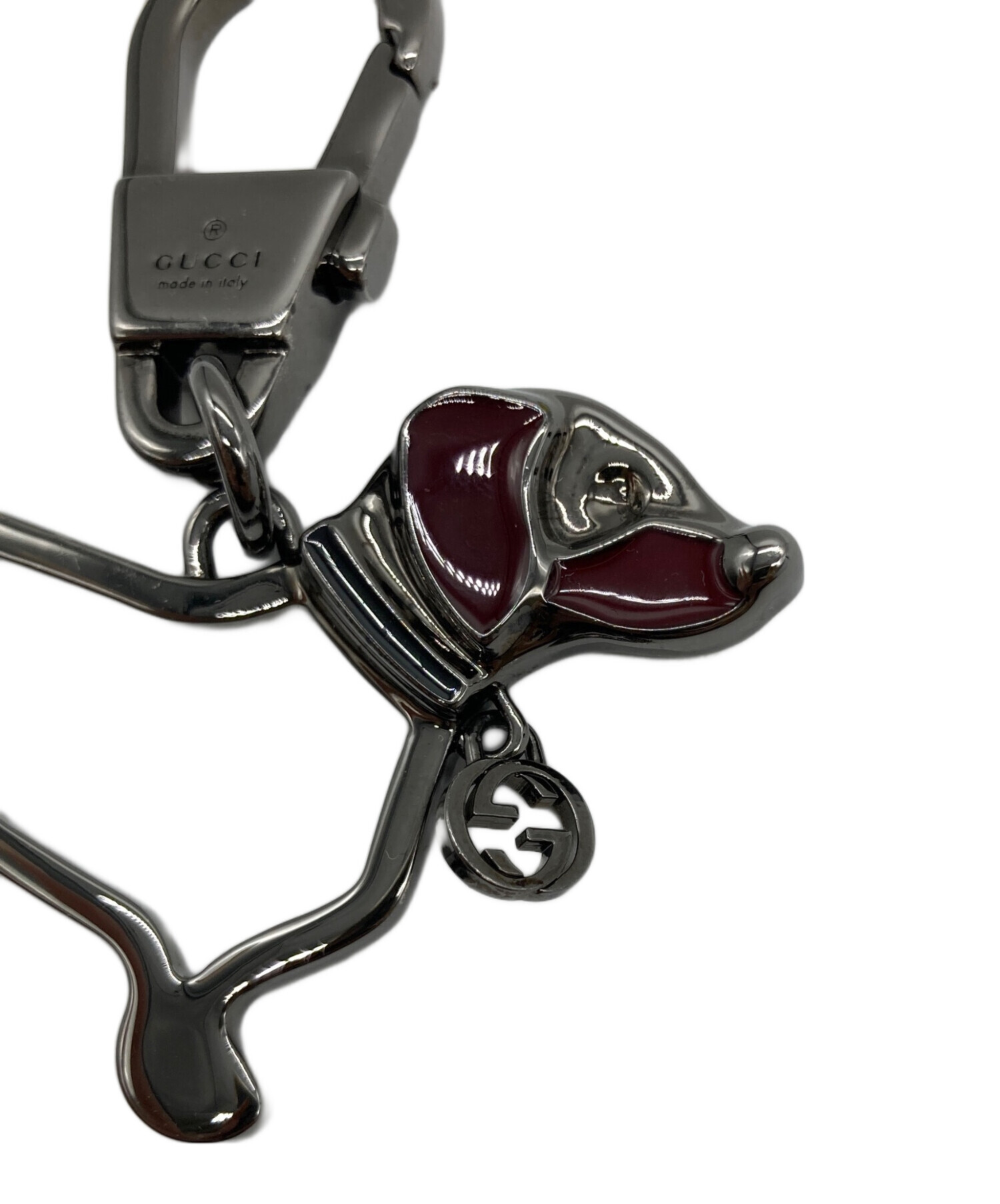 中古・古着通販】GUCCI (グッチ) ドッグモチーフキーホルダー シルバー