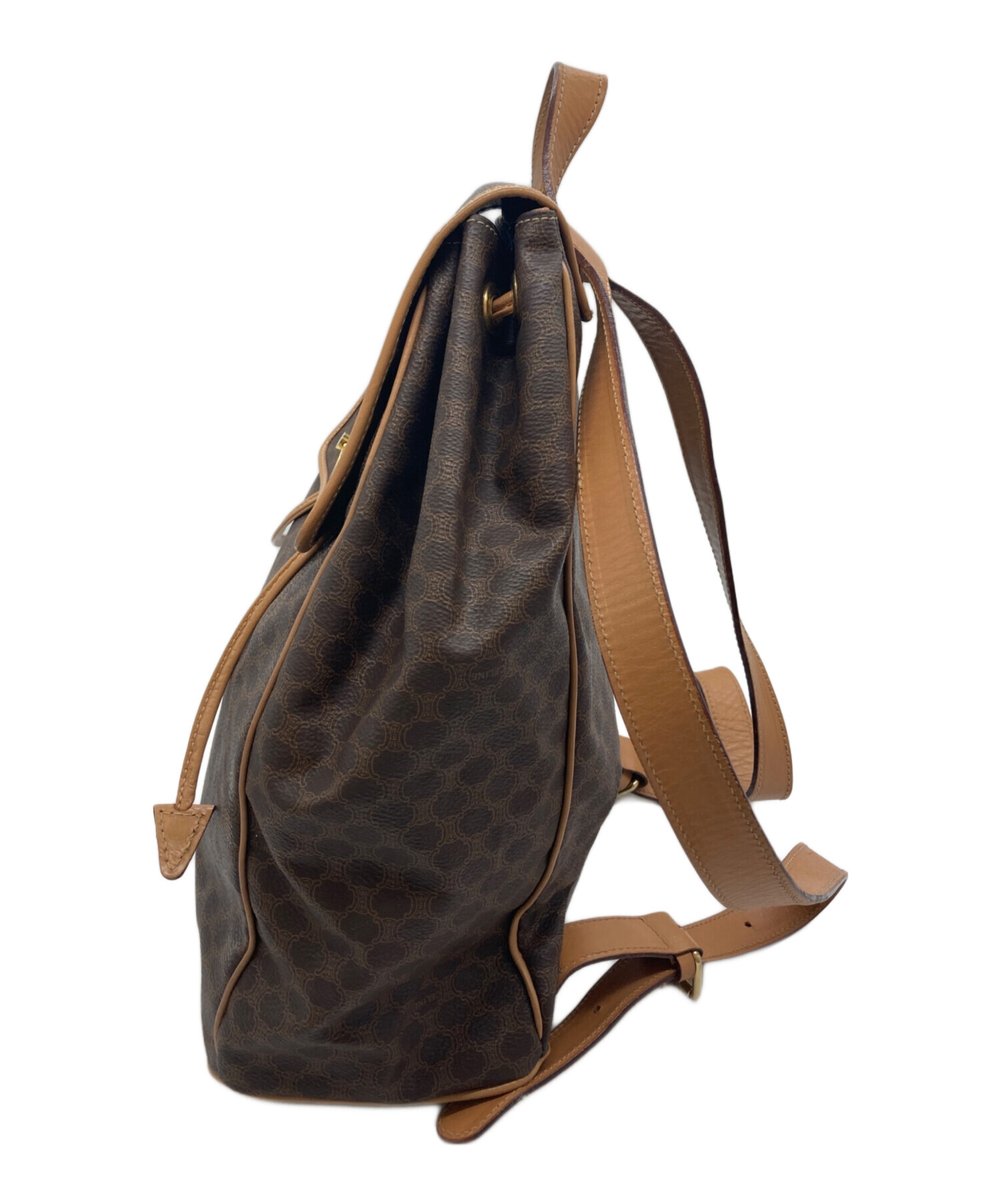 CELINE セリーヌ バックパック・リュック レディース 【古着】【中古】 中古・古着通販】CELINE (セリーヌ) マカダムリュック ブラウン