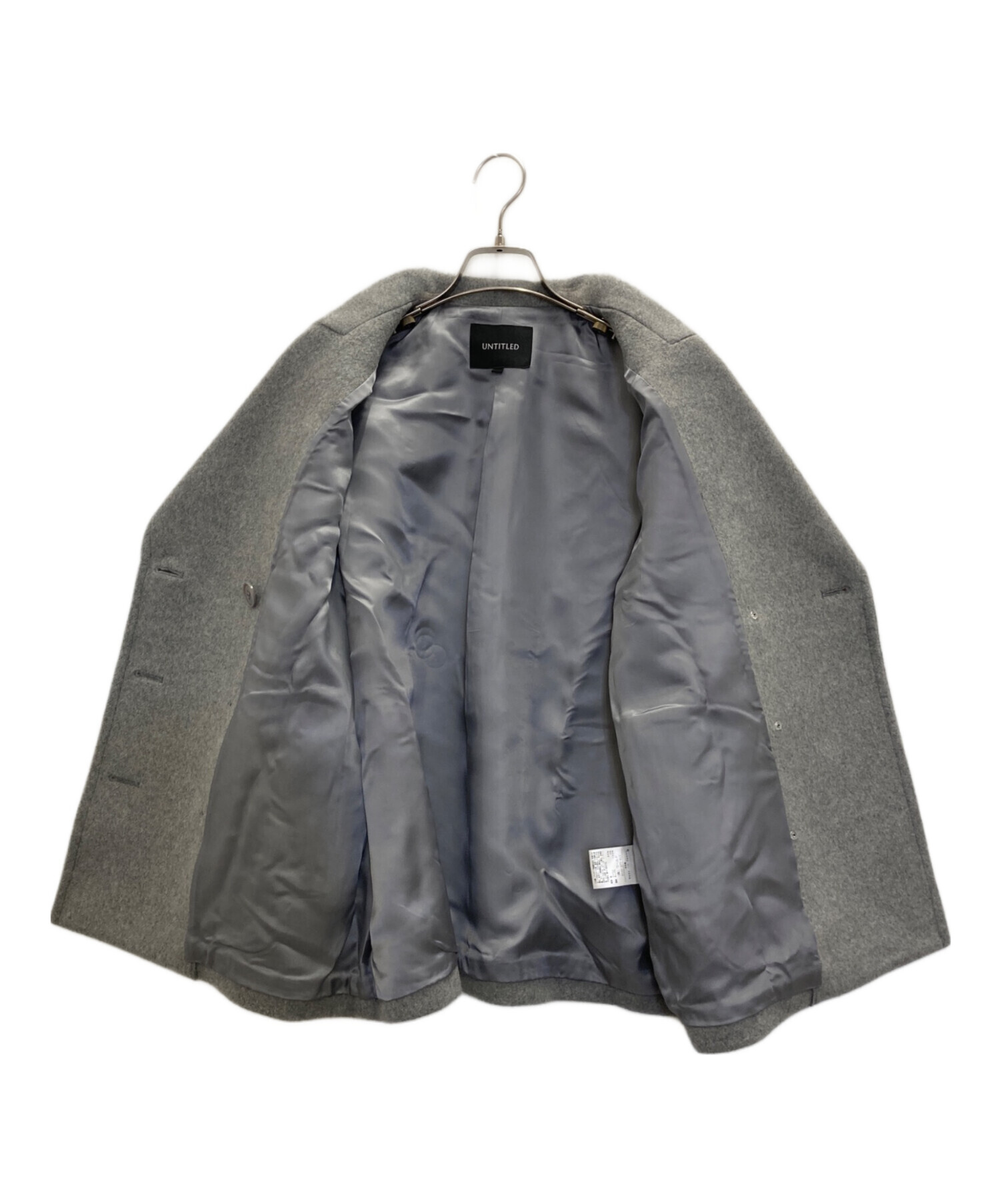 メ*ル様 【極美品】アンタイトル ピーコート　2 Pコート グレー　毛　日本製 アンタイトル UNTITLED ウールメルトン ピーコート （グレー(012