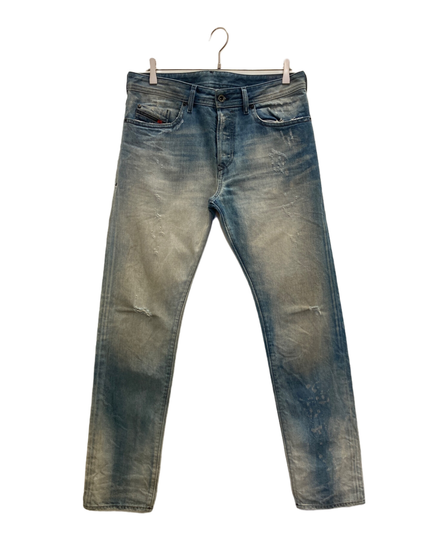 中古・古着通販】DIESEL (ディーゼル) ダメージデニムパンツ ブルー 