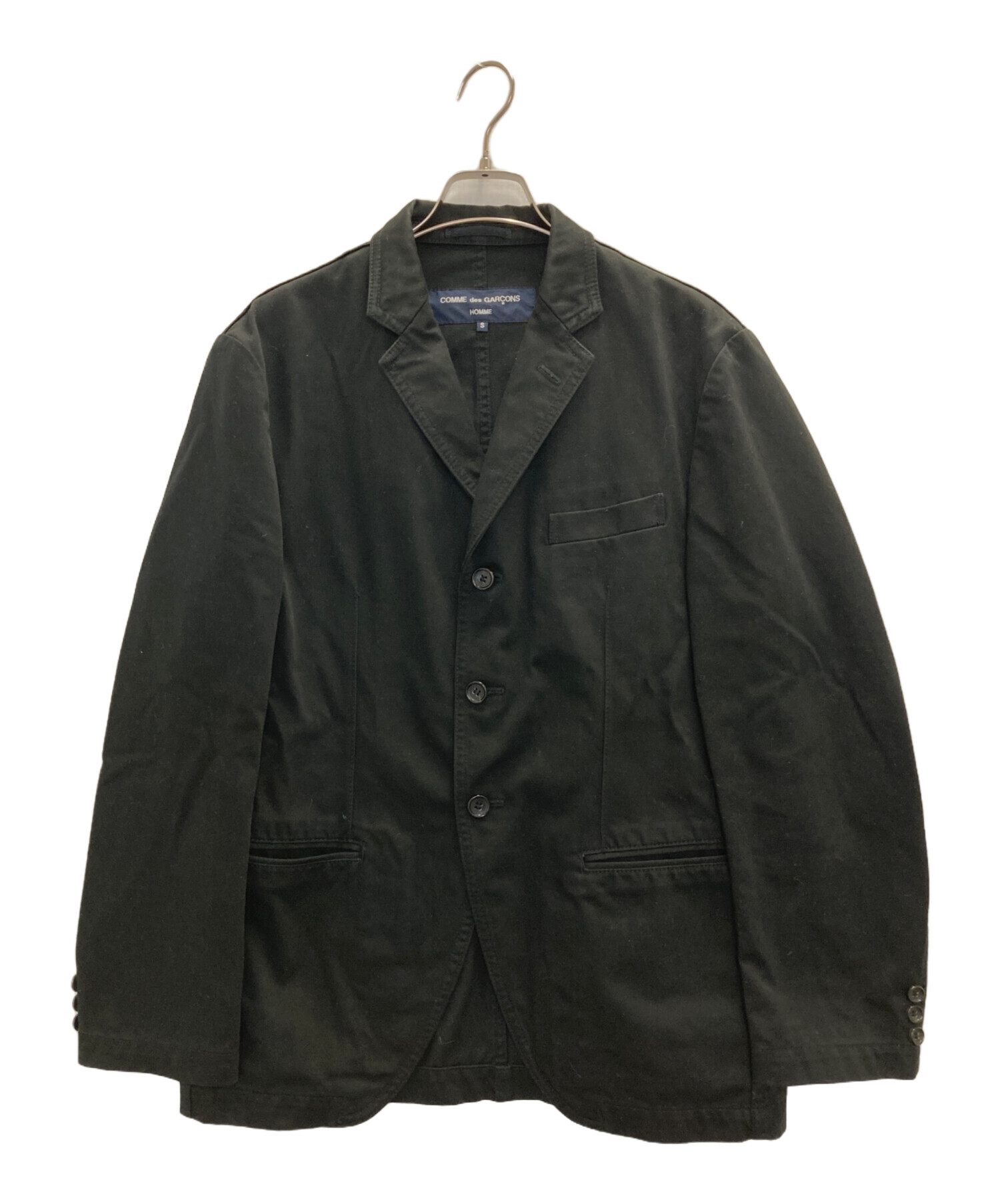 トリココムデギャルソン テーラードジャケット ブラック ウールギャバ 1993 中古・古着通販】COMME des GARCONS HOMME (コムデギャルソン オム) 3B