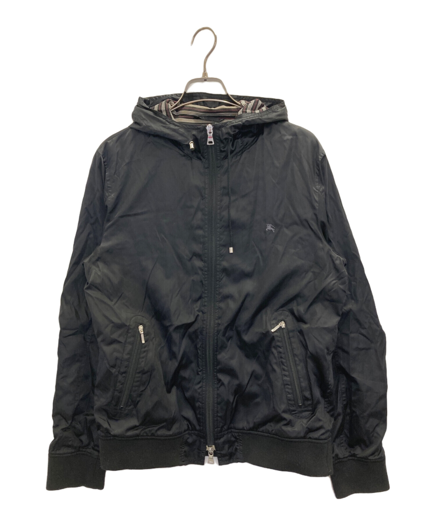 BURBERRY BLACK LABEL ナイロンジャケット LL ブラック 中古・古着通販】BURBERRY BLACK LABEL (バーバリーブラックレーベル
