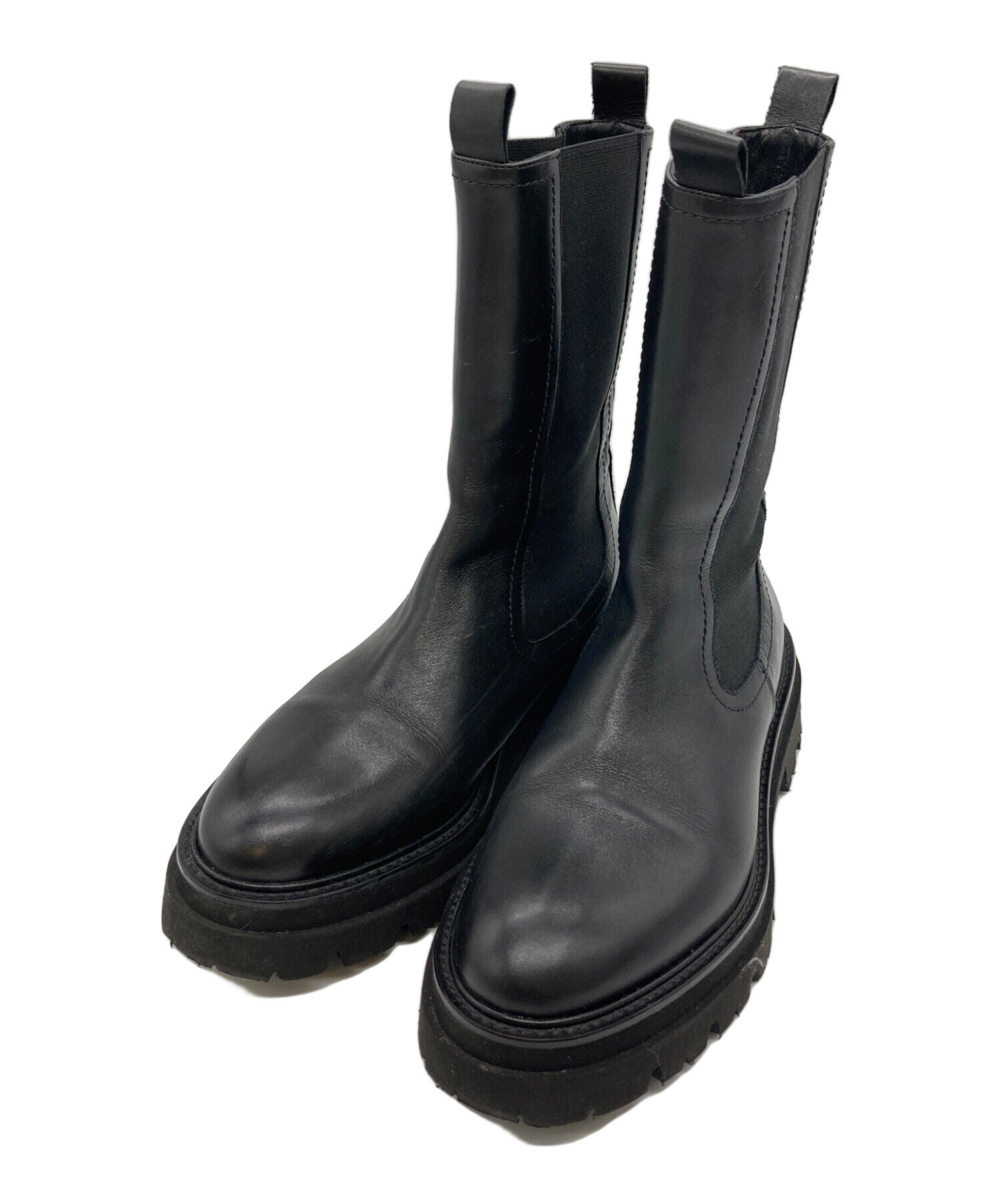 【未使用タグ付き】イタリア製 パスクッチ PASCUCCI ブーツ 38 黒 中古・古着通販】PASCUCCI (パスクッチ) サイドゴアブーツ ブラック