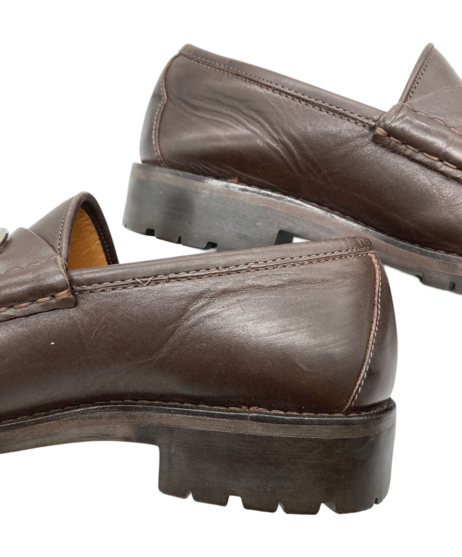 中古・古着通販】GUCCI (グッチ) ホースビットローファー ブラウン