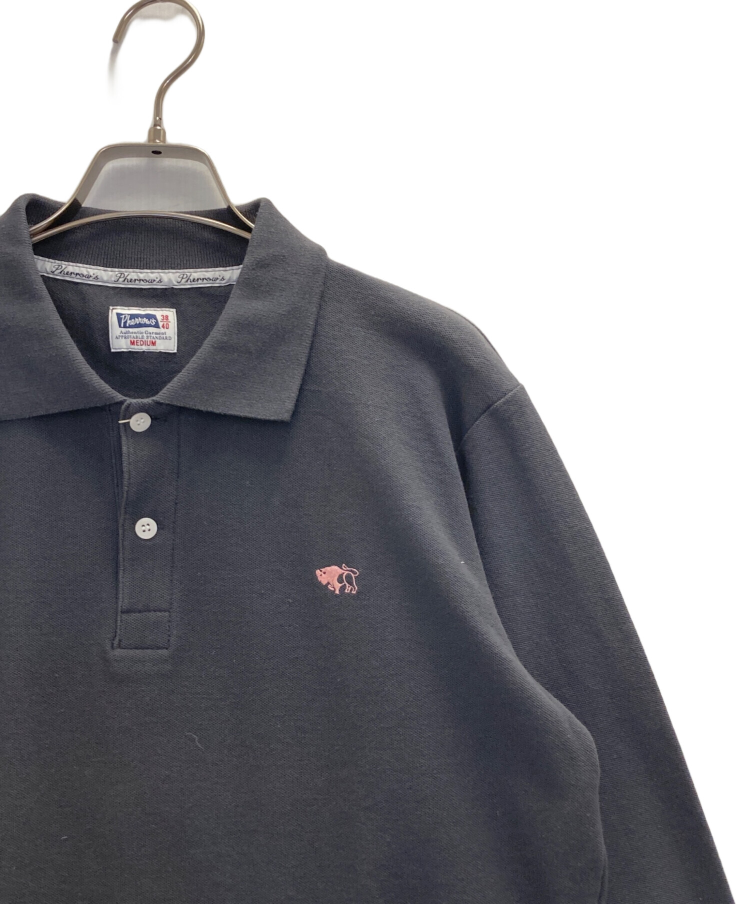 中古・古着通販】PHERROW'S (フェローズ) L/Sポロシャツ ブラック