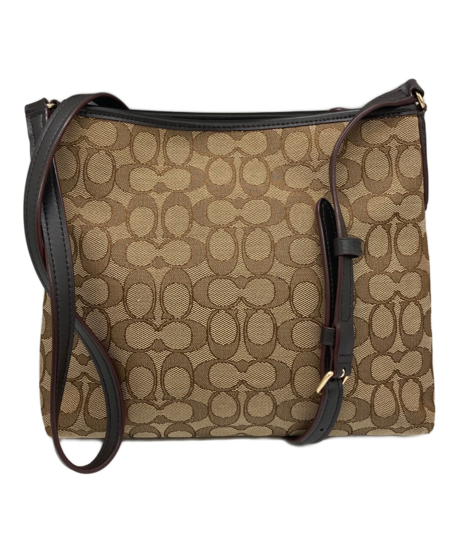 【未使用級】COACH　コーチ　ダークブラウン　ショルダーバッグ　シグネチャー 中古・古着通販】COACH (コーチ) シグネチャーショルダーバッグ