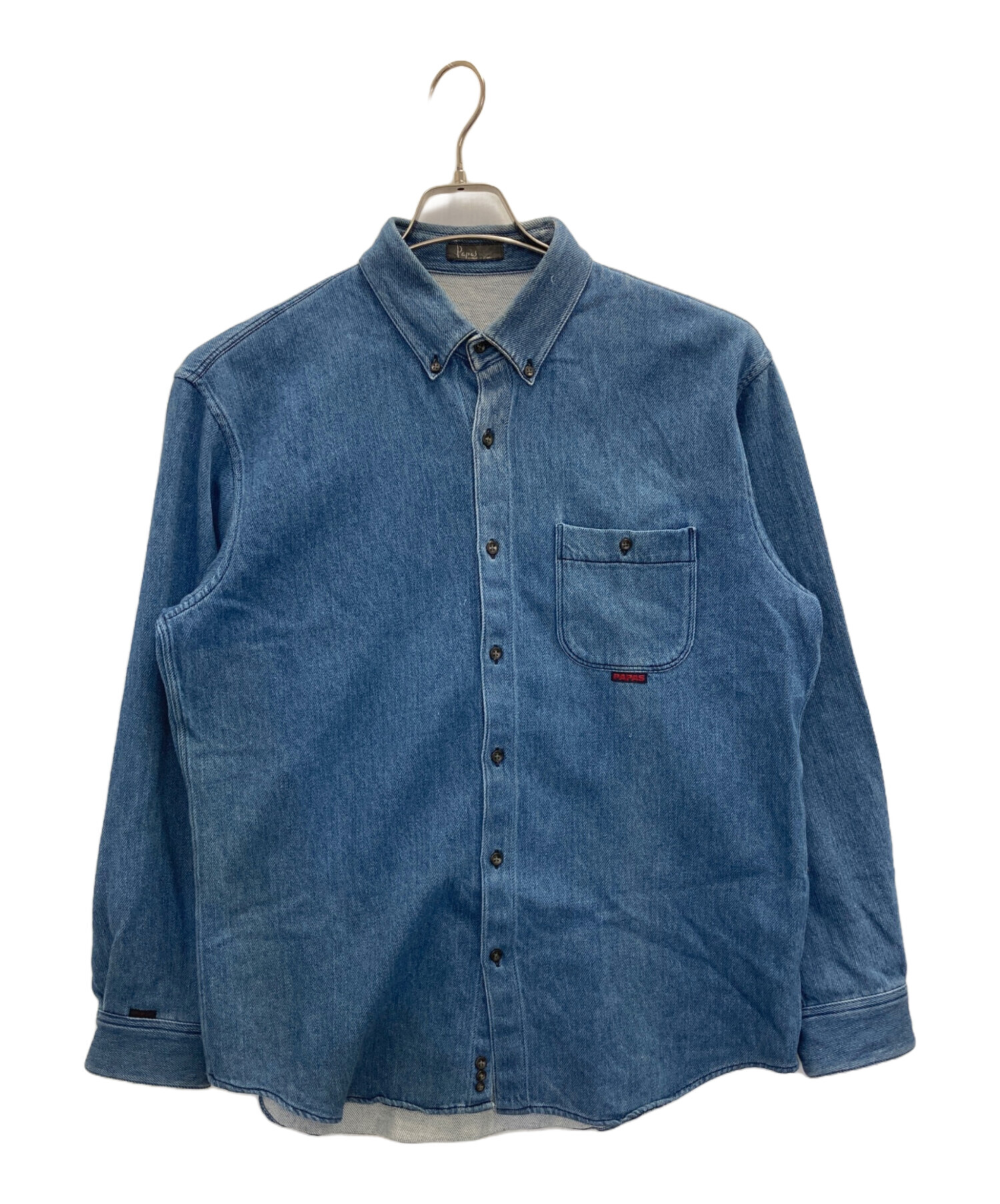 中古・古着通販】PAPAS (パパス) B.D.ツイルインディゴシャツ ブルー