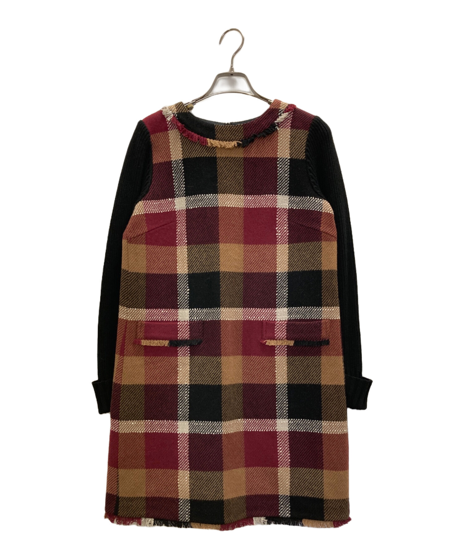 美品 BLUE LABEL CRESTBRIDGE チェック切替ワンピース 38 中古・古着通販】BLUE LABEL CRESTBRIDGE (ブルーレーベルクレスト