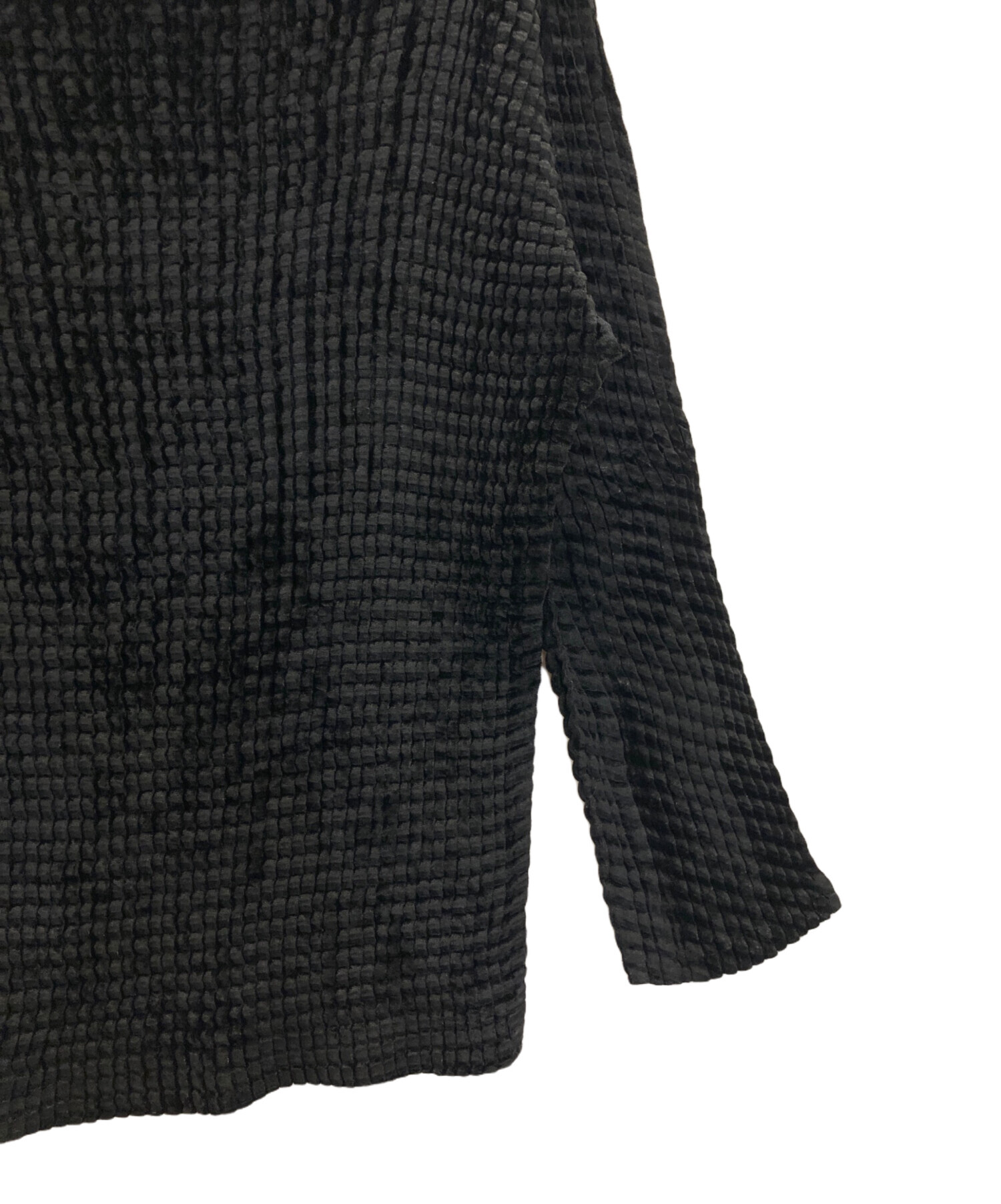 ISSEY MIYAKE me ベロア プリーツパンツ 黒 M ブラック 【公式通販】
