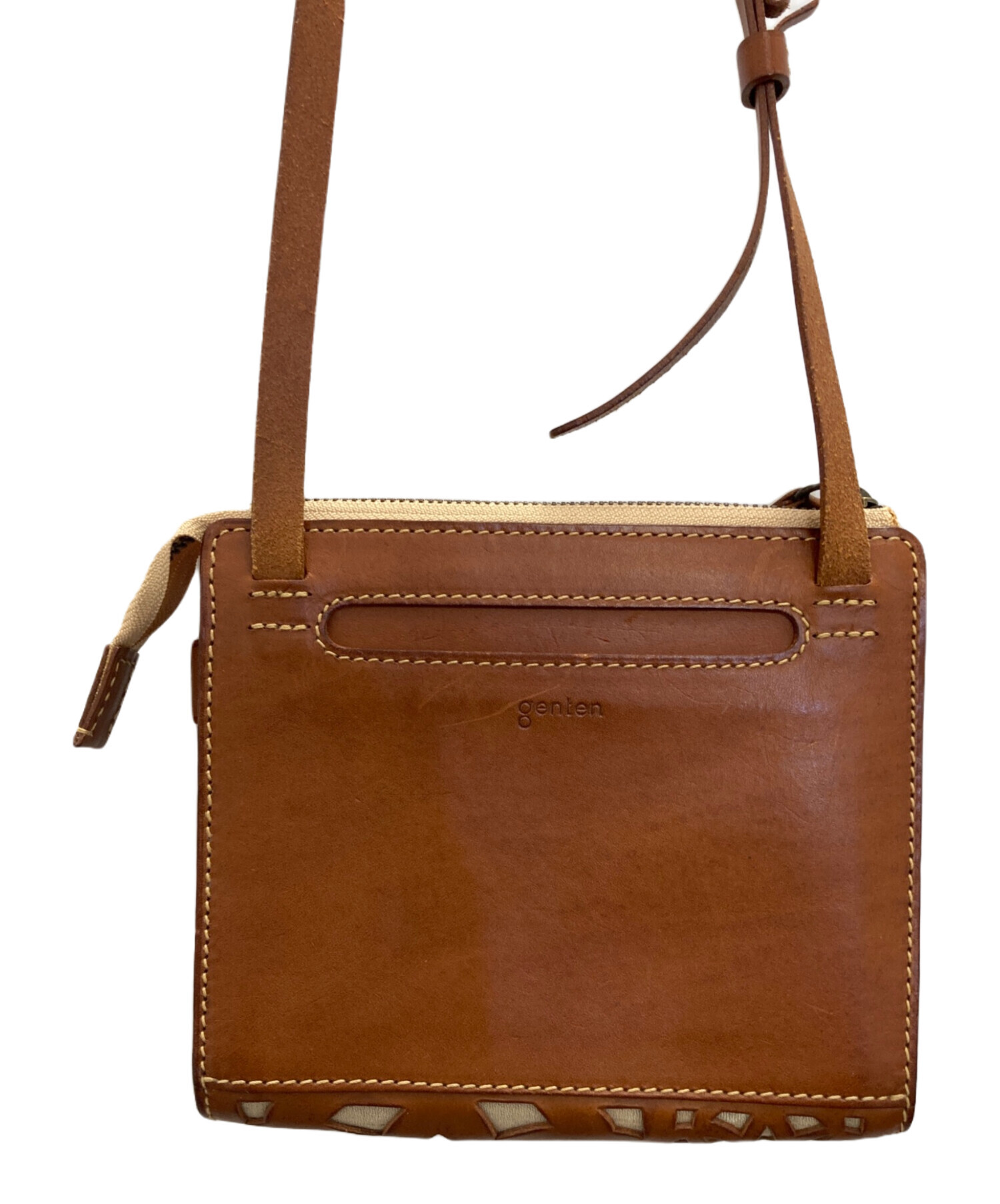 中古・古着通販】genten (ゲンテン) カットワークレザーショルダー