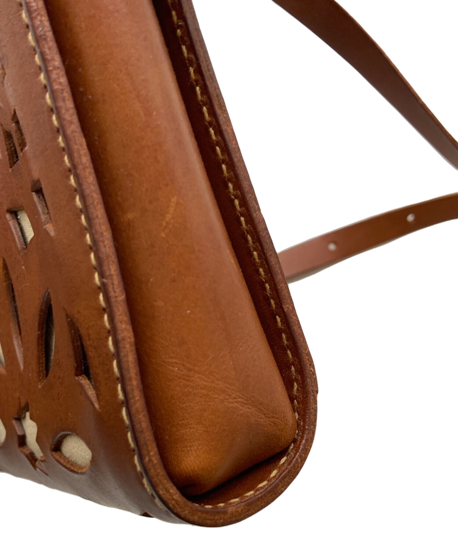 中古・古着通販】genten (ゲンテン) カットワークレザーショルダー