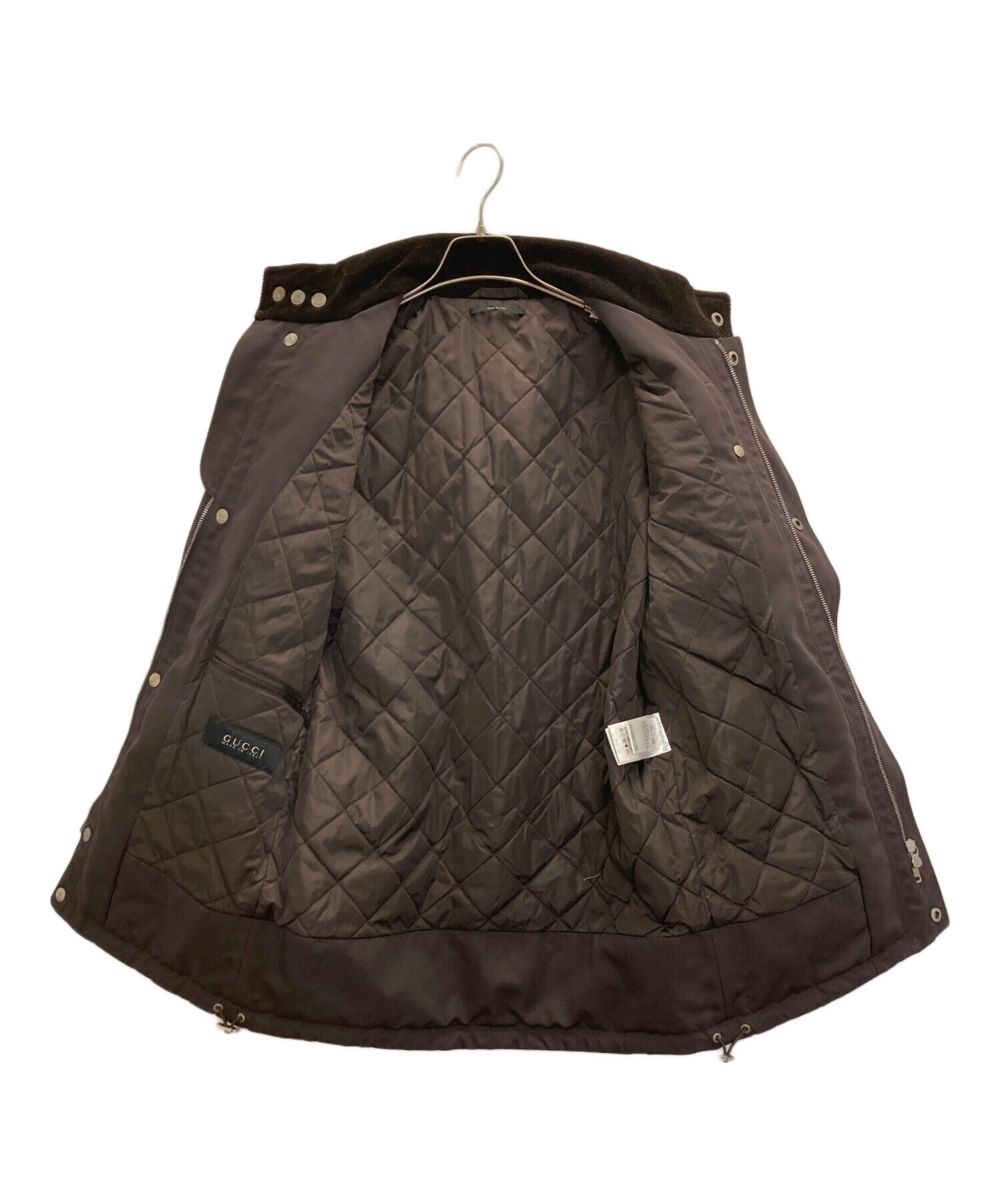 中古・古着通販】GUCCI (グッチ) スタンドカラーハーフコート ブラウン