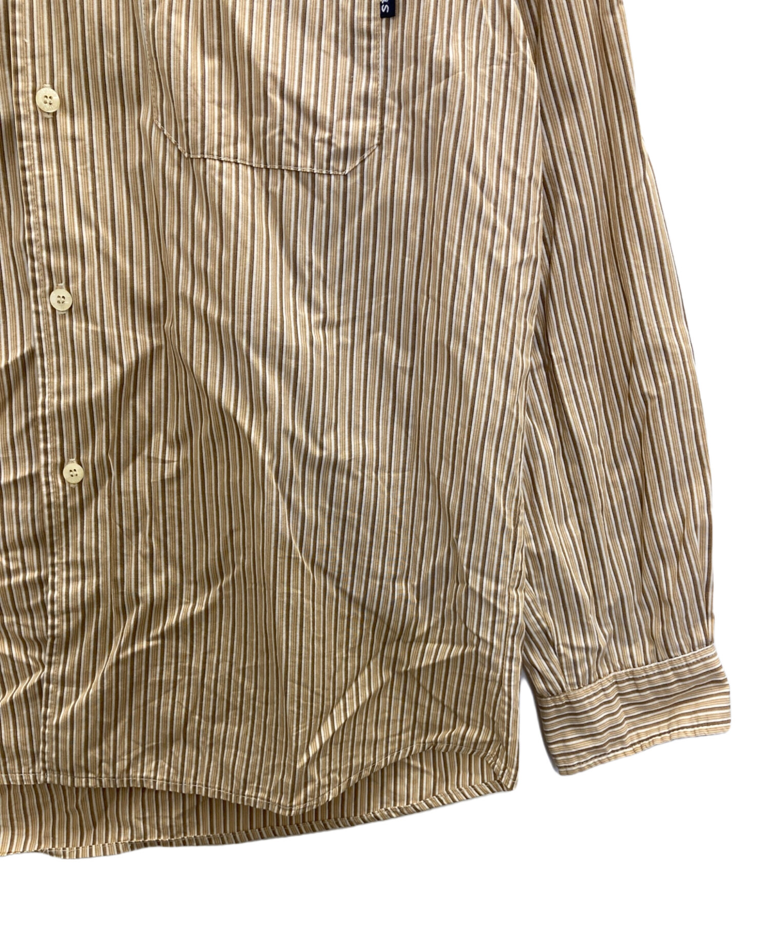 中古・古着通販】stussy (ステューシー) ストライプシャツ ブラウン