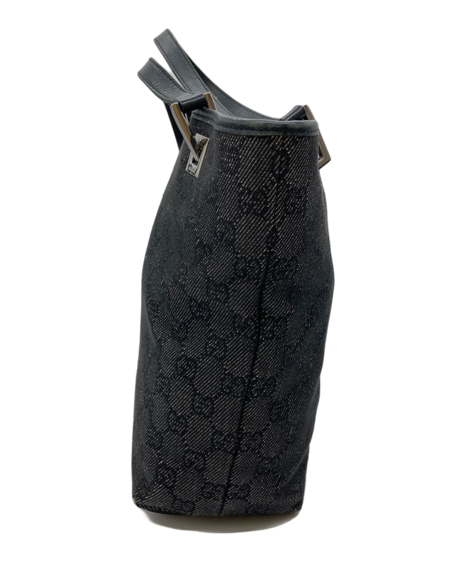 中古・古着通販】GUCCI (グッチ) GGキャンバストートバッグ ブラック