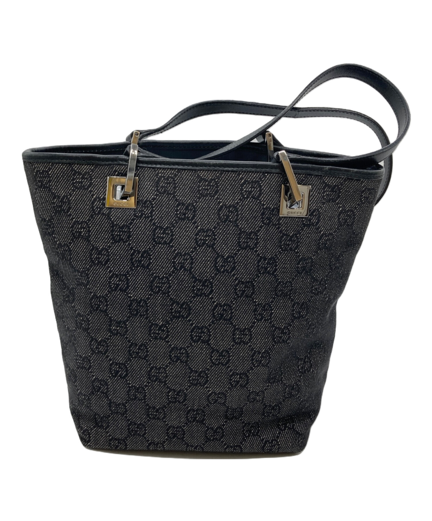 中古・古着通販】GUCCI (グッチ) GGキャンバストートバッグ ブラック
