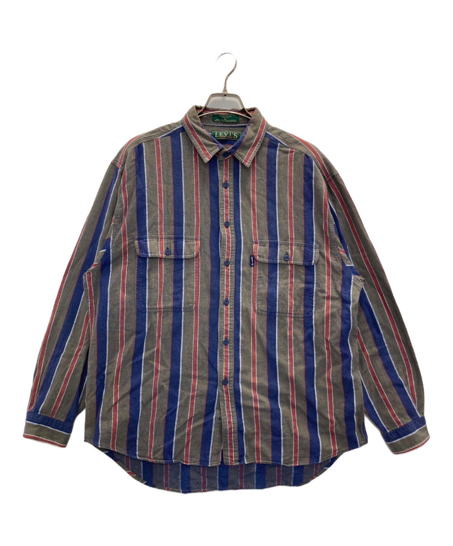 中古・古着通販】LEVI'S (リーバイス) 90'sストライプシャツ グレー
