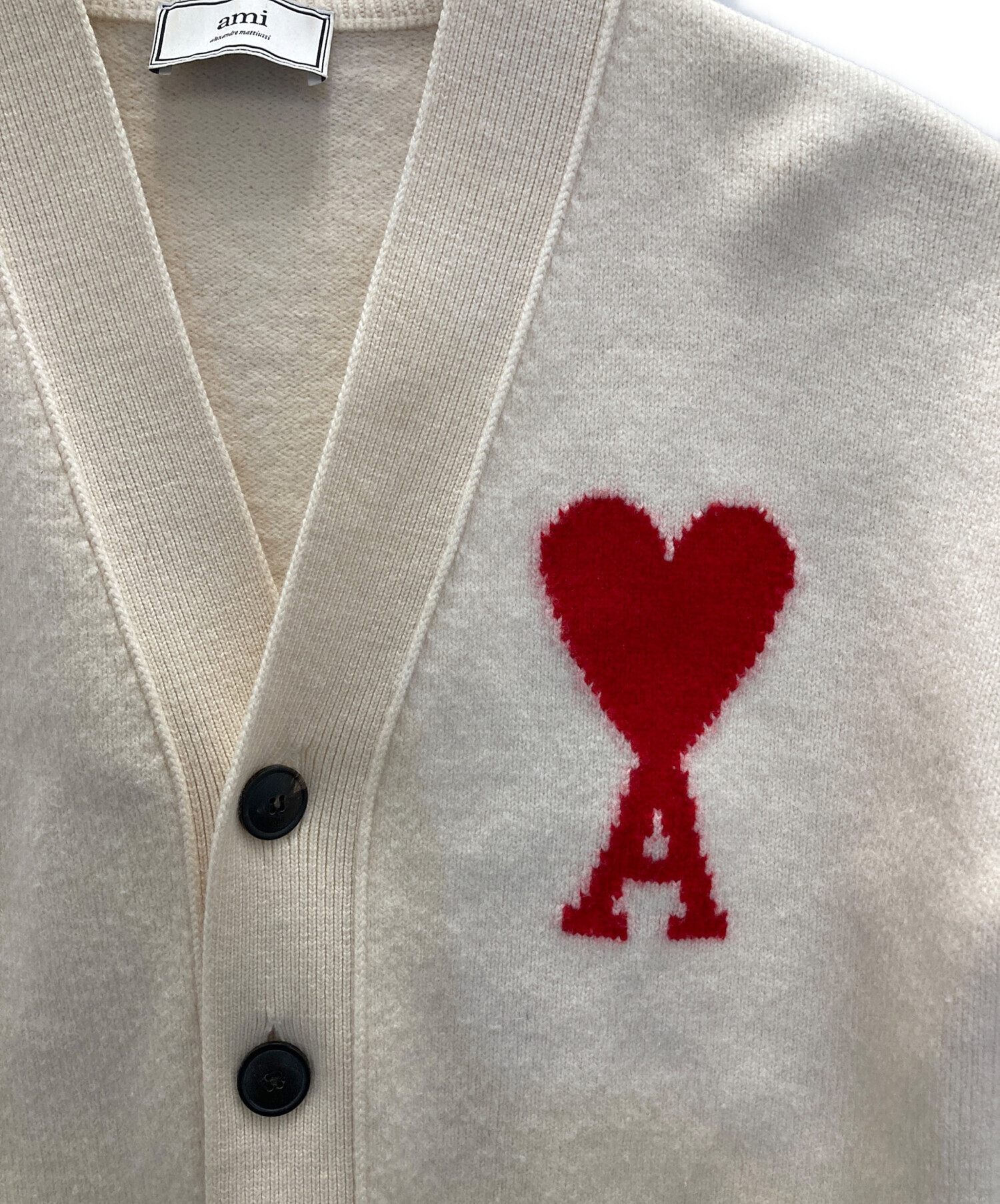 正規品 XLサイズ アミパリス AMI PARIS カーディガン アイボリー 中古・古着通販】AMI PARIS (アミ パリス) Ami De Coeur Oversize