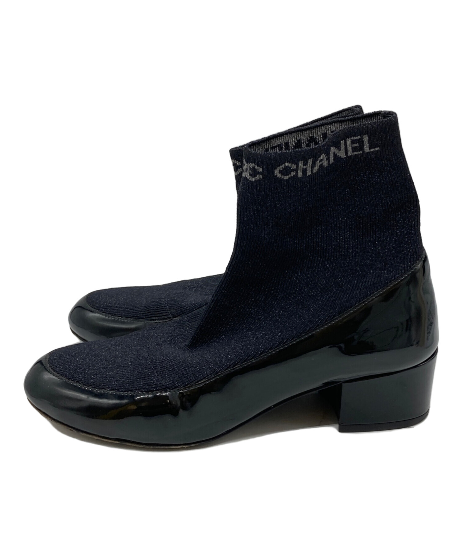 中古・古着通販】CHANEL (シャネル) ココマークラメソックスブーツ