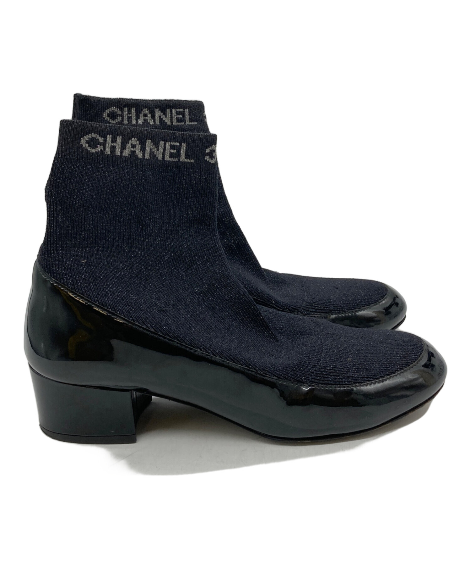中古・古着通販】CHANEL (シャネル) ココマークラメソックスブーツ