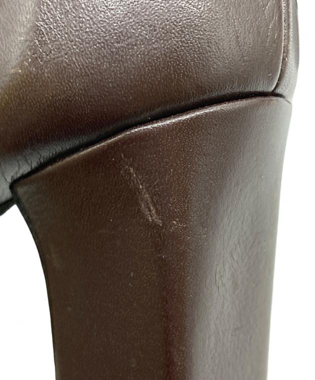 CHANEL ショートブーツ　ブラウン 中古・古着通販】CHANEL (シャネル) ツイード編み上げショートブーツ