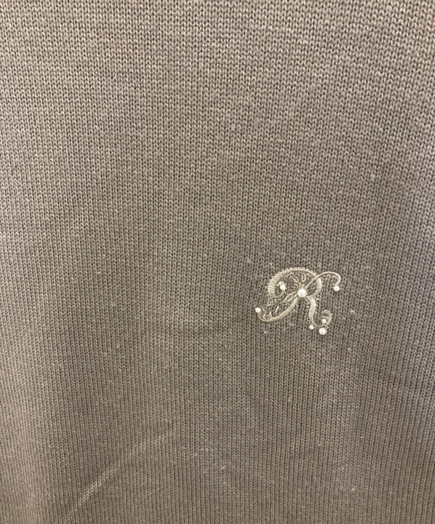 中古・古着通販】Rene (ルネ) ニットパールワンピース ブラウン サイズ