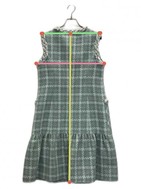 René ミントグリーンカラー ノースリーブ ワンピース　サイズ38 中古・古着通販】Rene (ルネ) ノースリーブツイードワンピース ミント