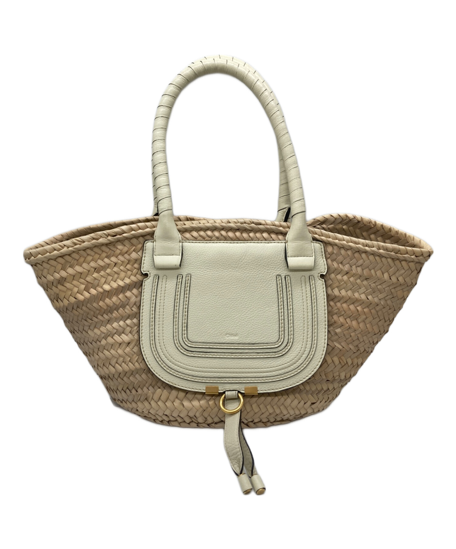 中古・古着通販】Chloe (クロエ) MARCIE カゴバッグ ベージュ×ホワイト 