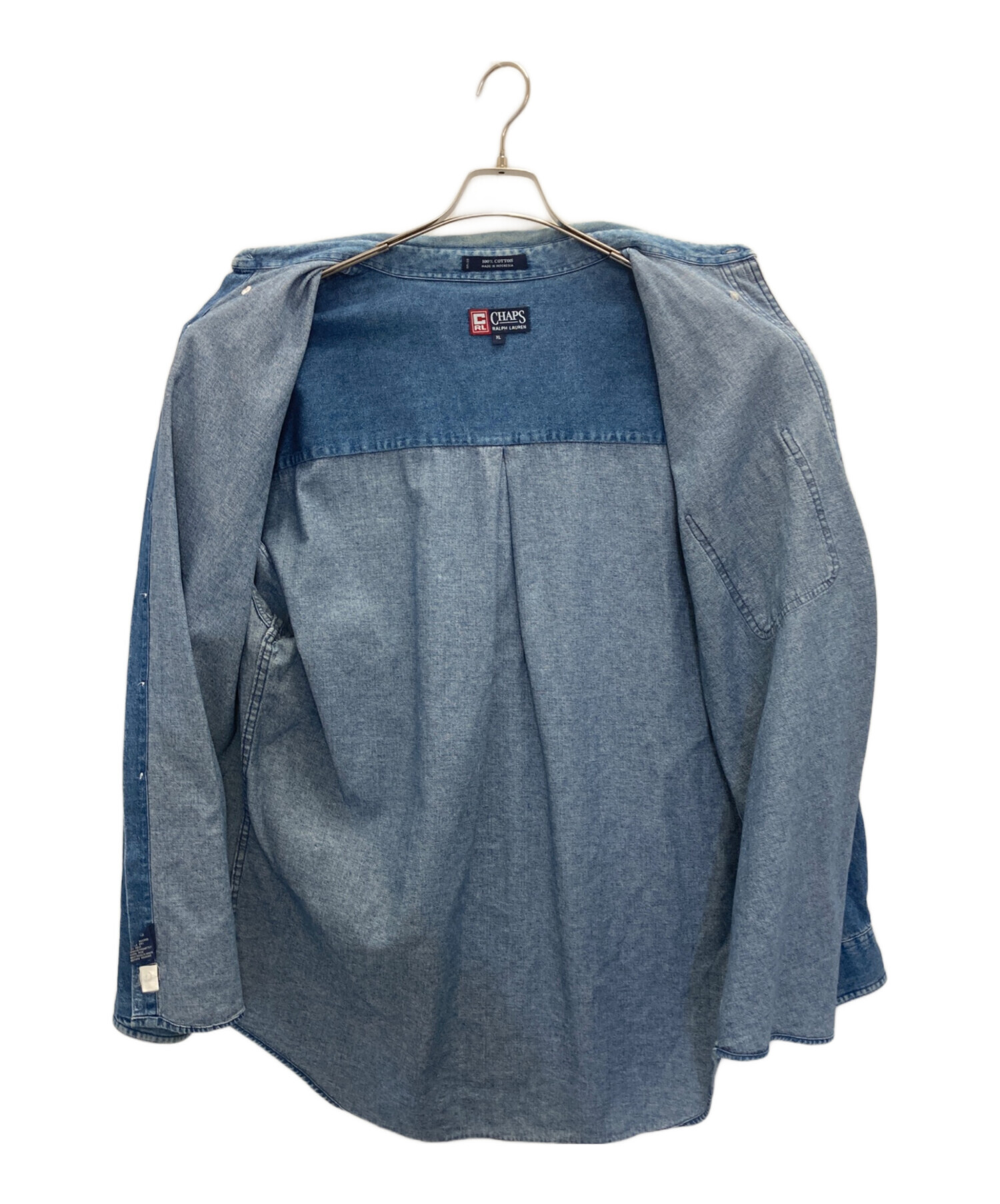 CHAPS ラルフローレン　ダークブルーデニムシャツ　ジップアップ 中古・古着通販】CHAPS RALPH LAUREN (チャップス ラルフローレン