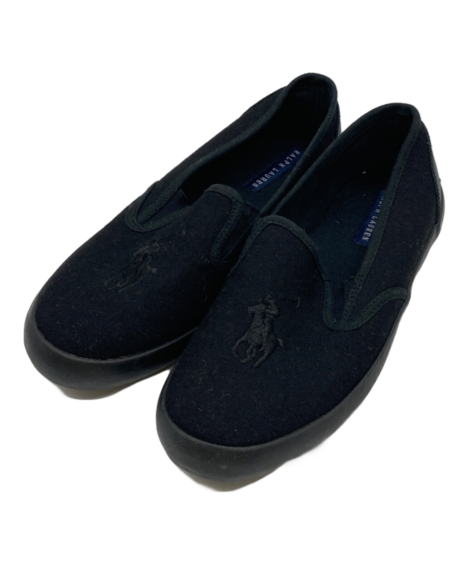 中古・古着通販】RALPH LAUREN (ラルフローレン) スリッポン ブラック 